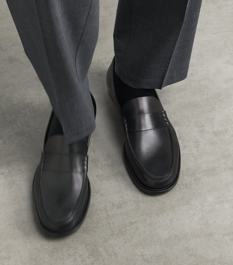 The Row Novus Leather Moccasins Black Image 4