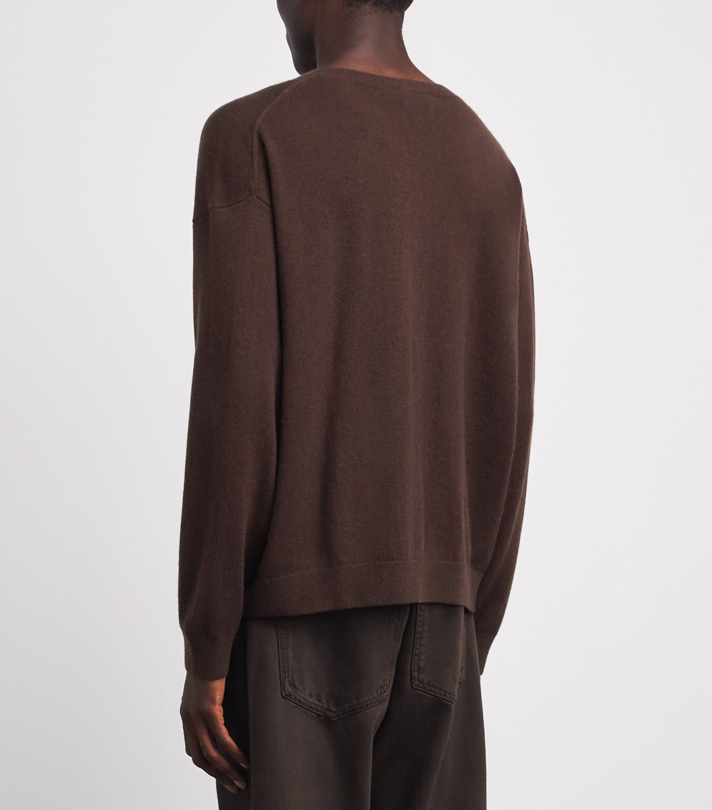 FRAME Mens Cashmere Sweater Dpbr Deep Brown Image 5