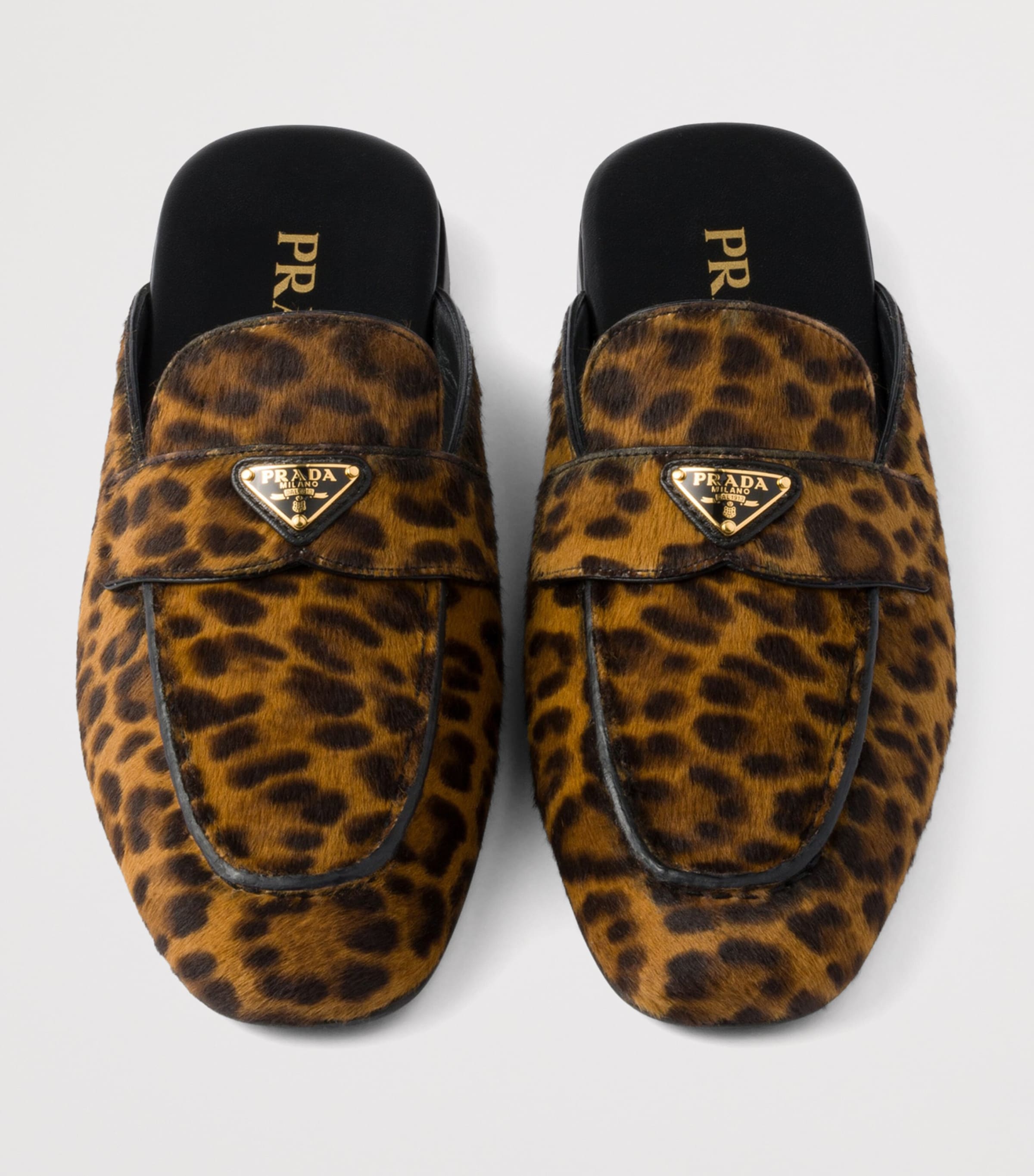 Leather Leopard Logo Mules F0151 Image 3
