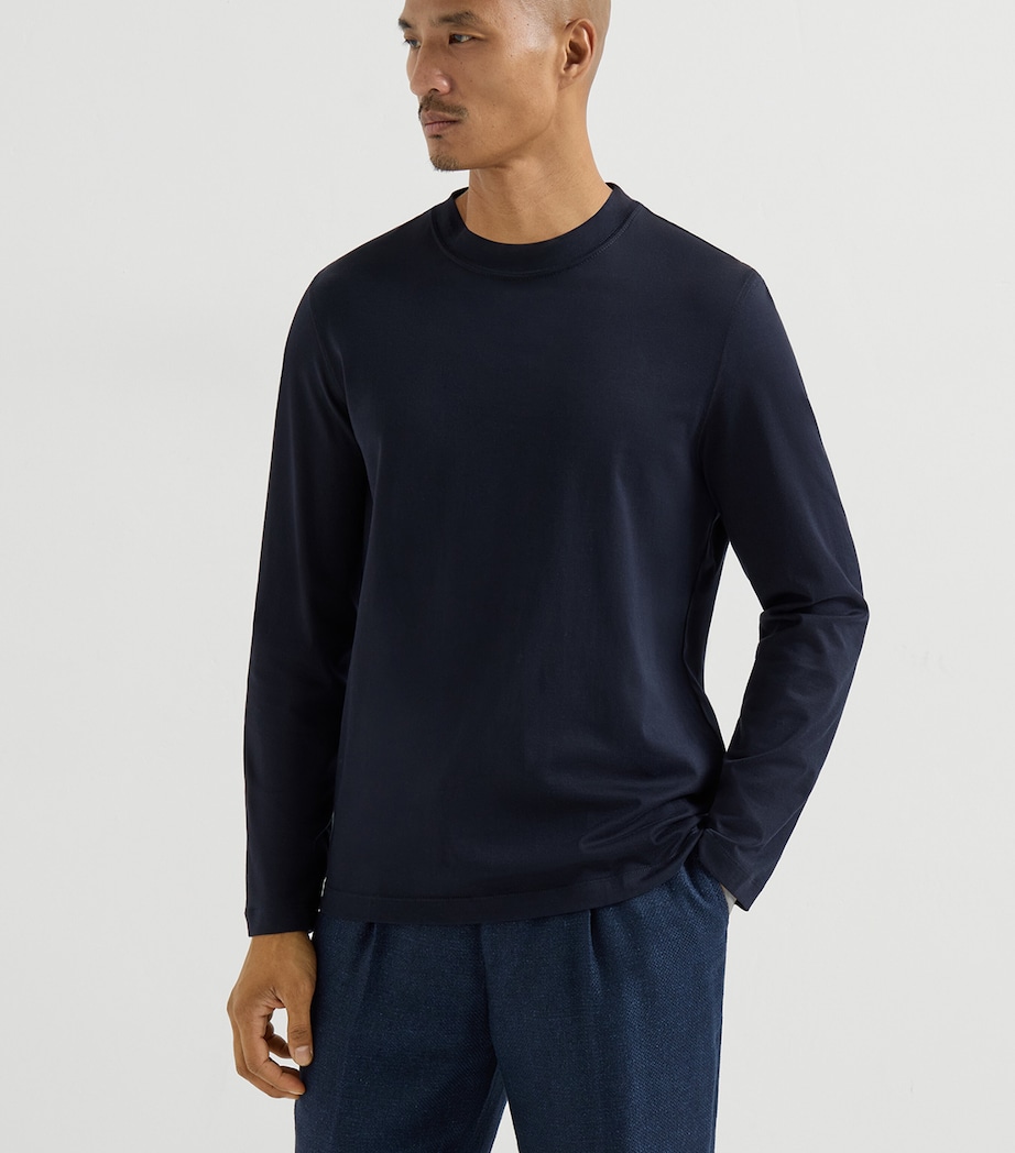 Brunello Cucinelli Mens Cotton Long-Sleeve T-Shirt Image 3