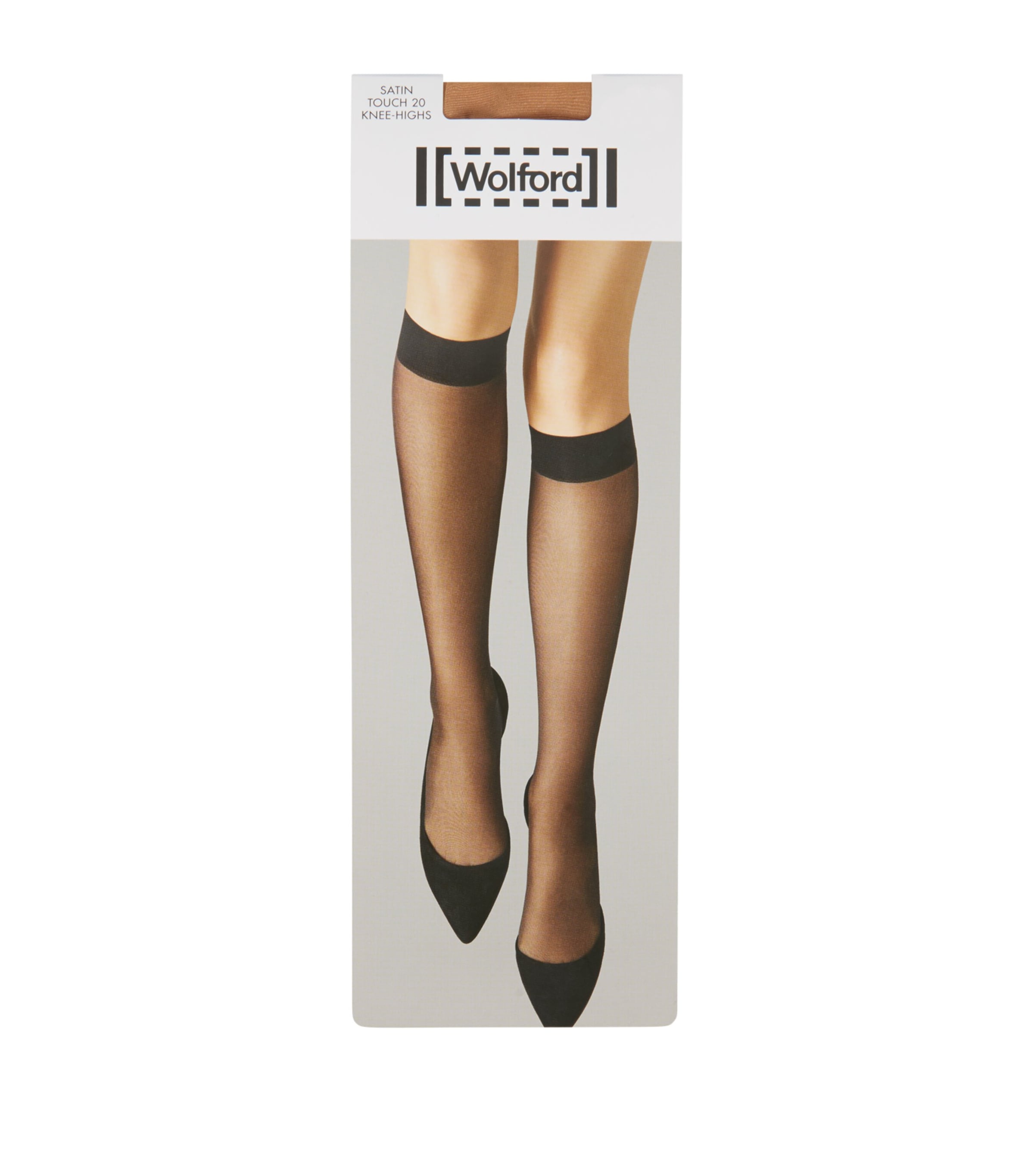 Shop Wolford Satin Touch 20 Knee-high Stockings In Beige