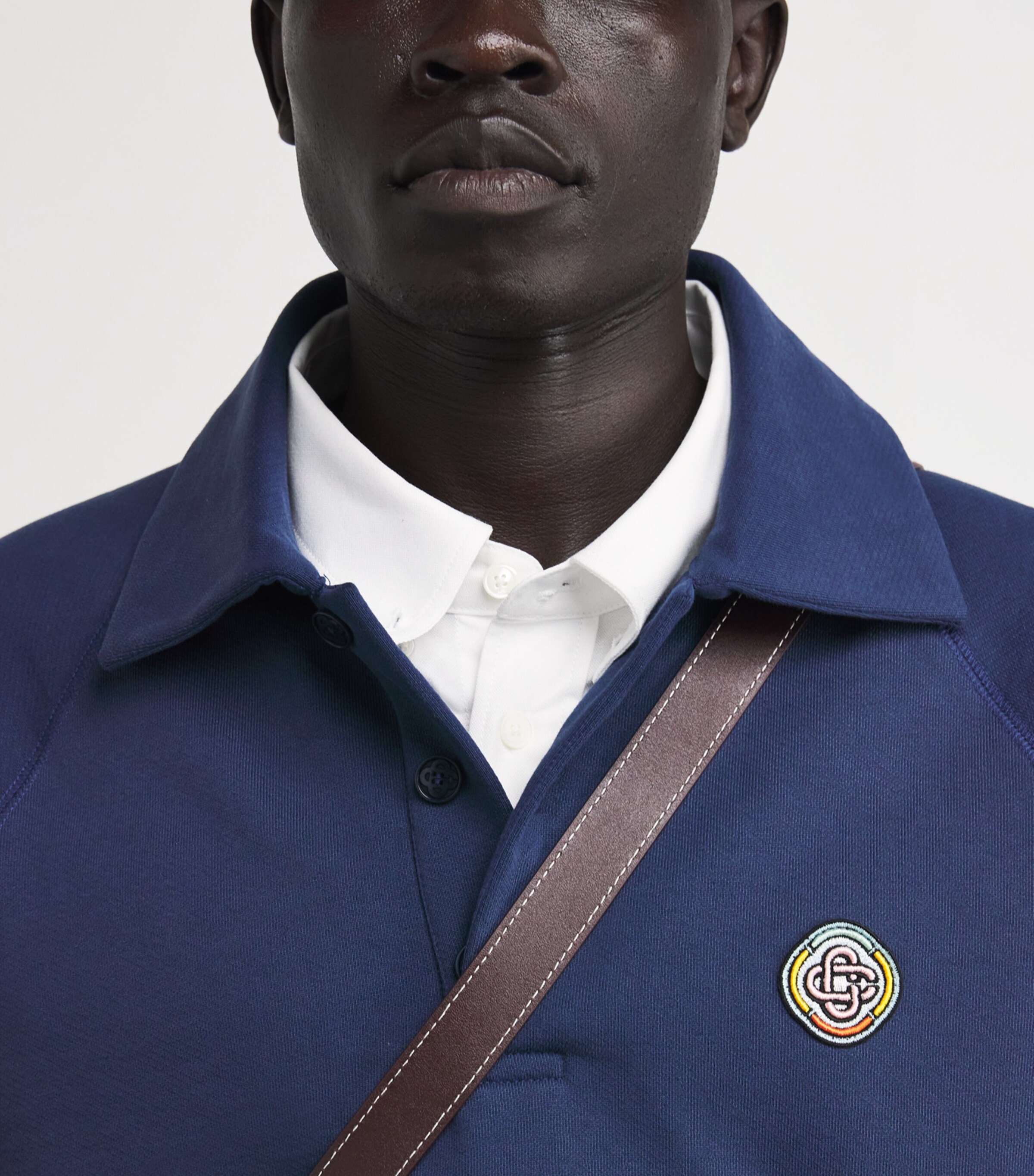 Casablanca Mens Organic Cotton Logo Polo Shirt Navy Image 6