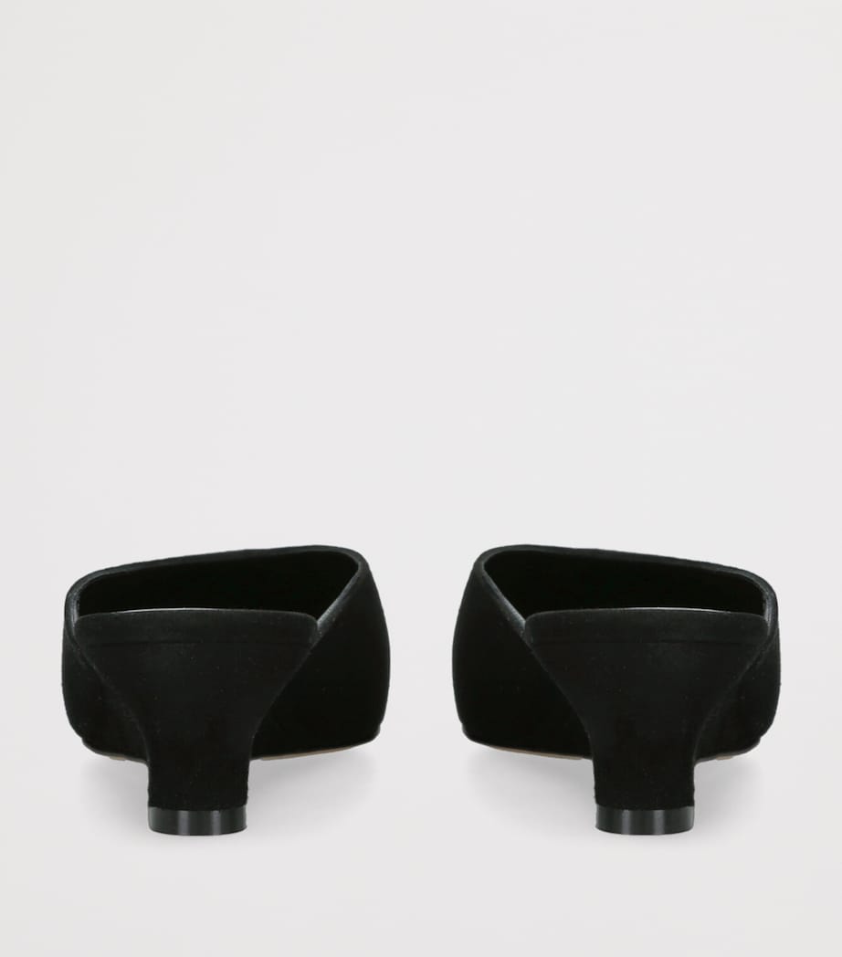 Suede Micro Wedge Mules 40 BLACK Image 2