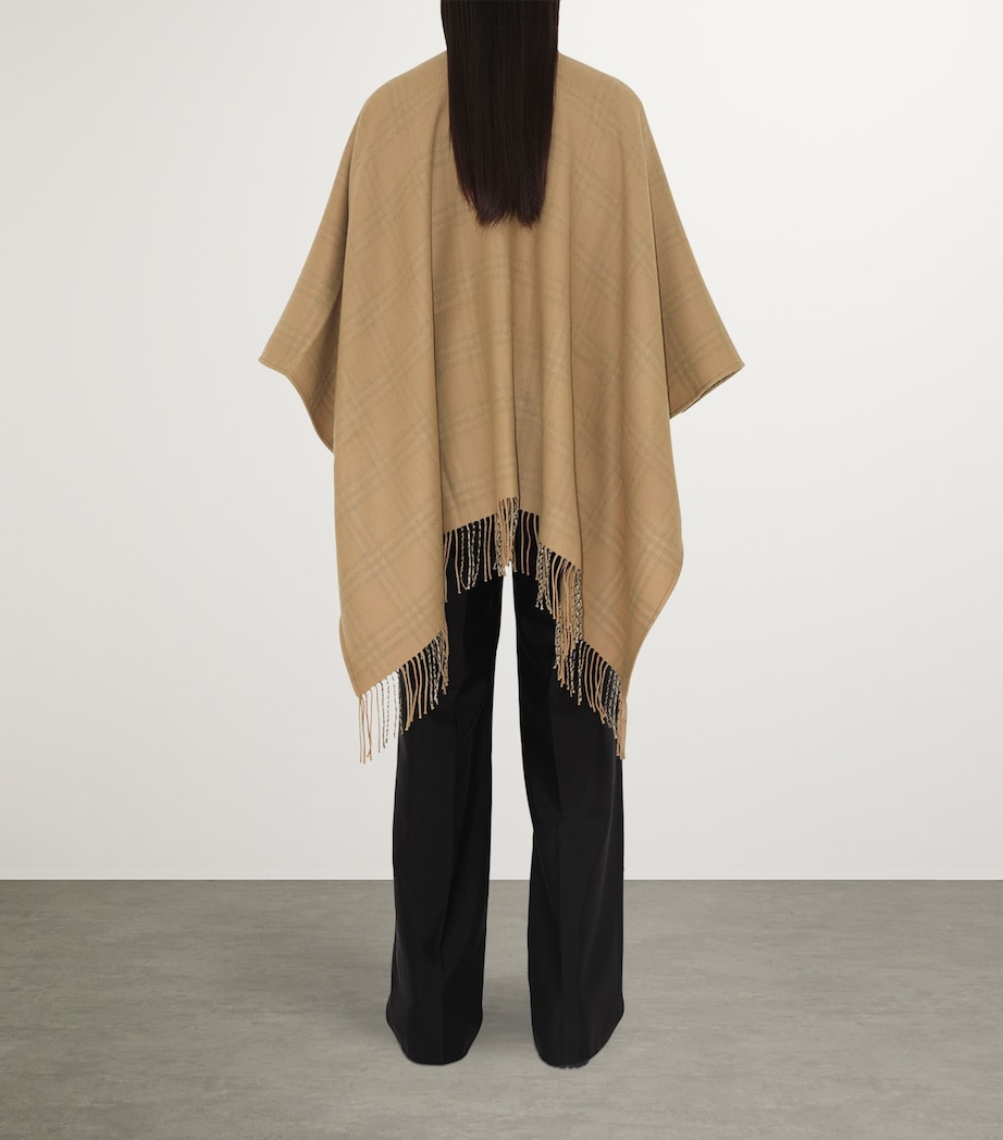 Wool Reversible Check Cape ARCHIVE BEIGE Image 2