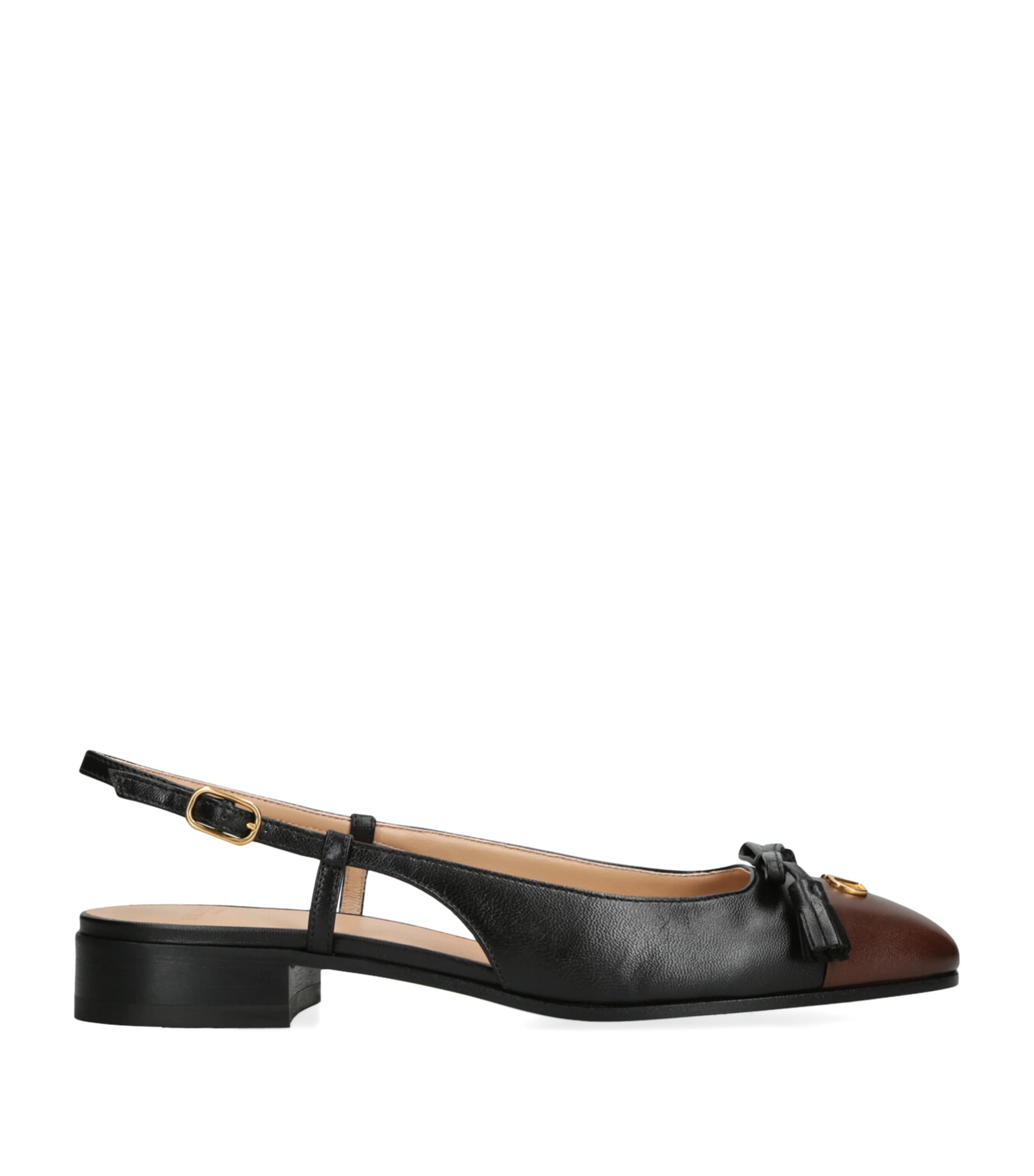 Valentino Valet Du Roi Leather Slingback Ballerina Flat