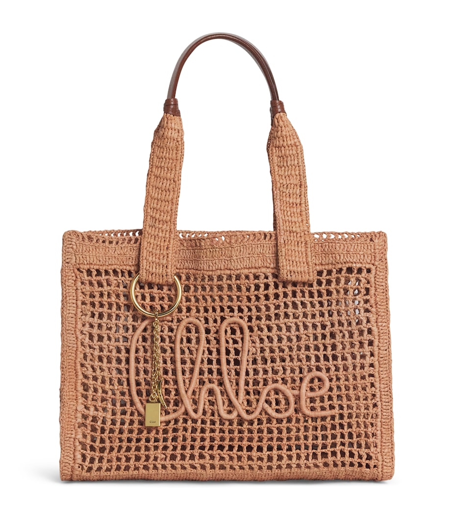 Chloé Raffia Summer Banana East-West Tote Bag Summery Beige Image 1