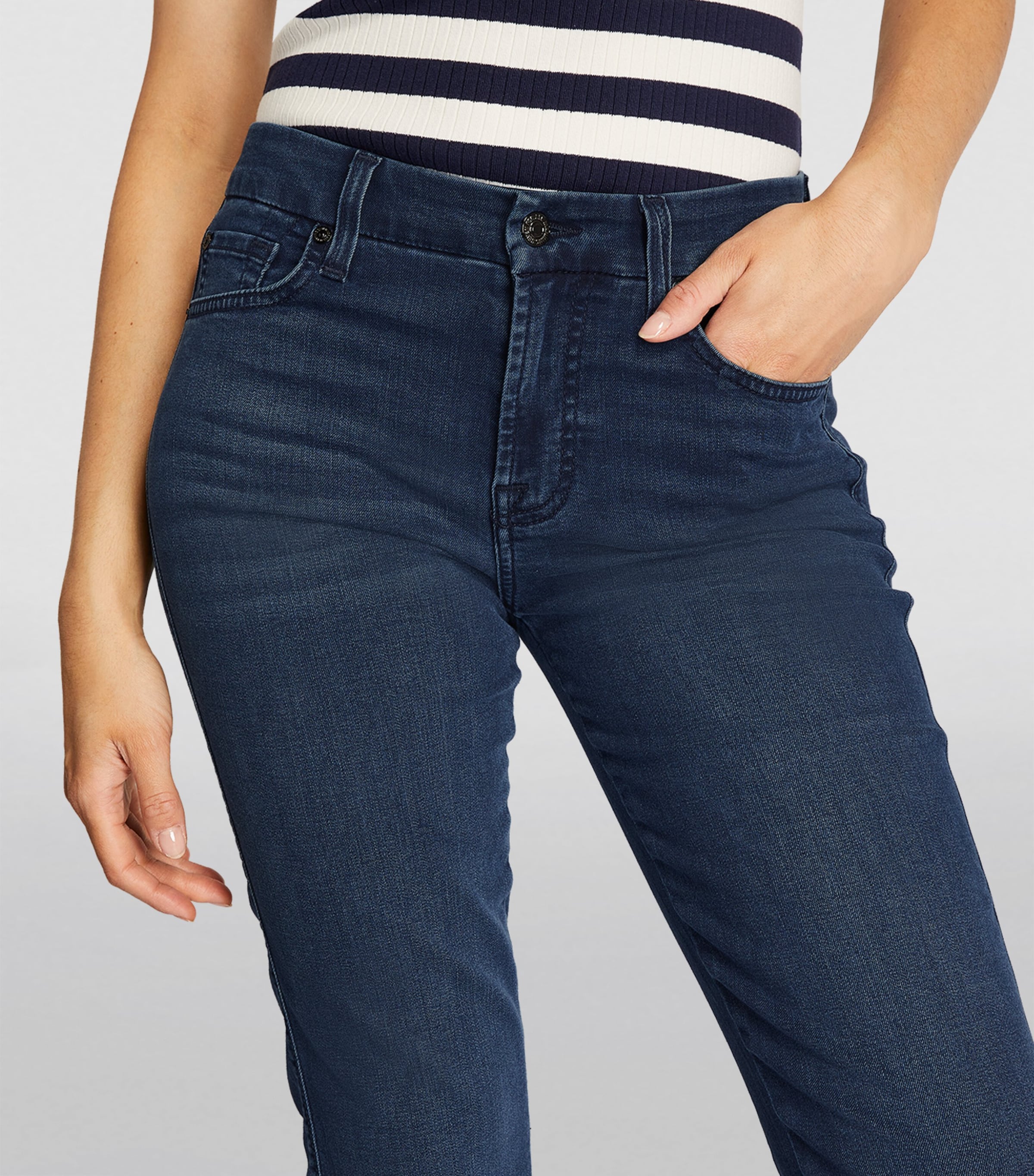 B(Air) The Straight Jeans DARK BLUE Image 6