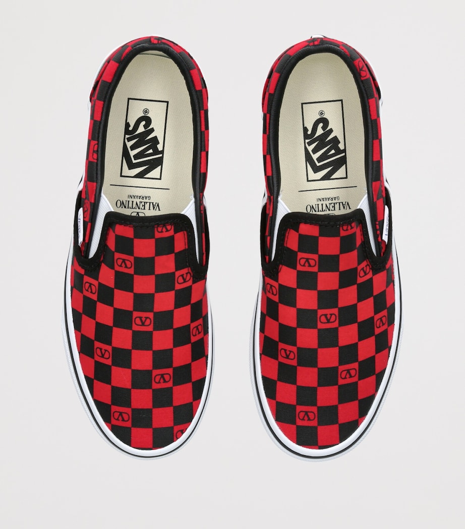 Valentino Garavani x Vans Canvas Checkerboard Slip-On Sneakers Red Comb Image 4