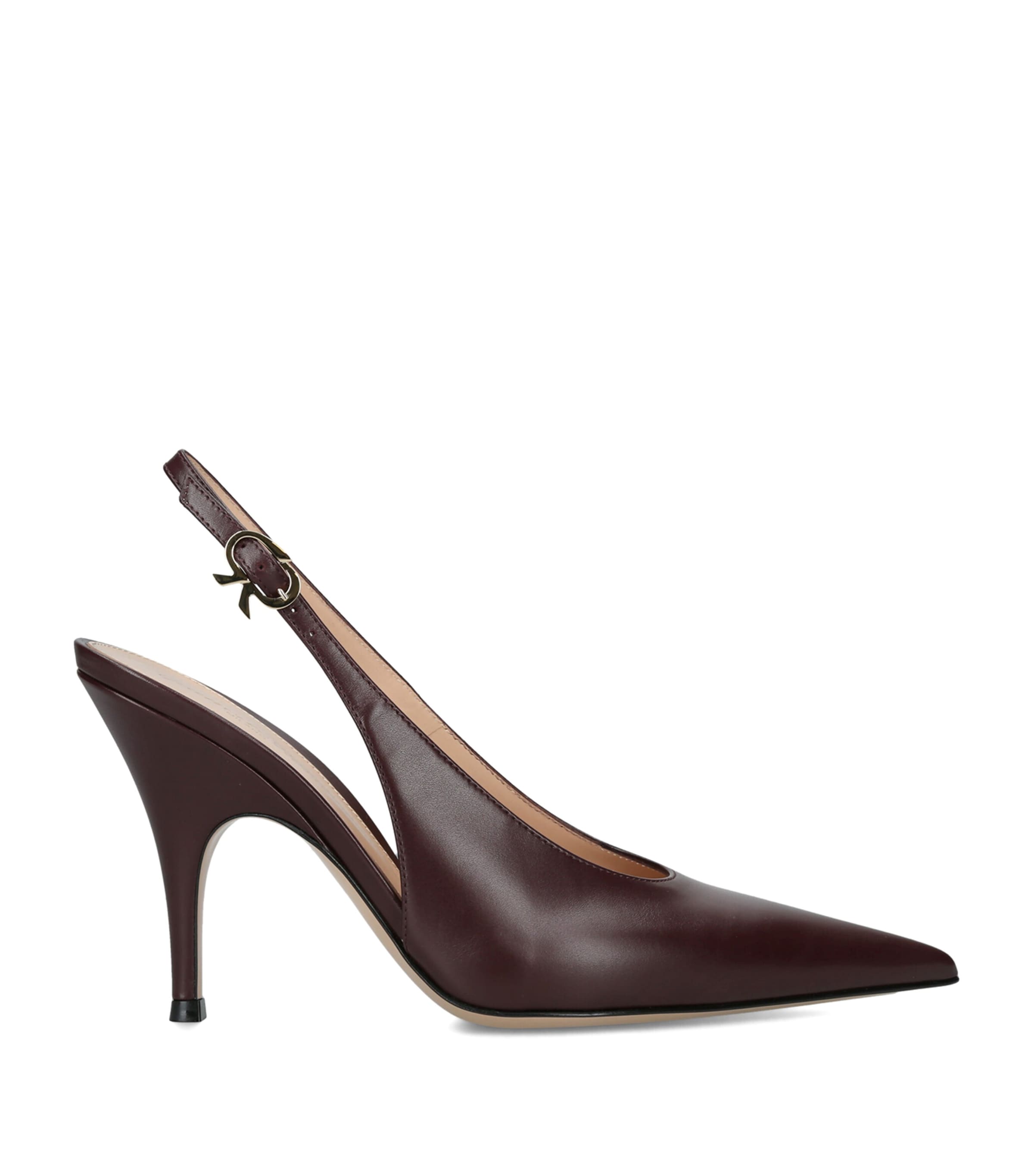 Gianvito Rossi Leather Sofia Slingback Pumps 95 Wine Image 1