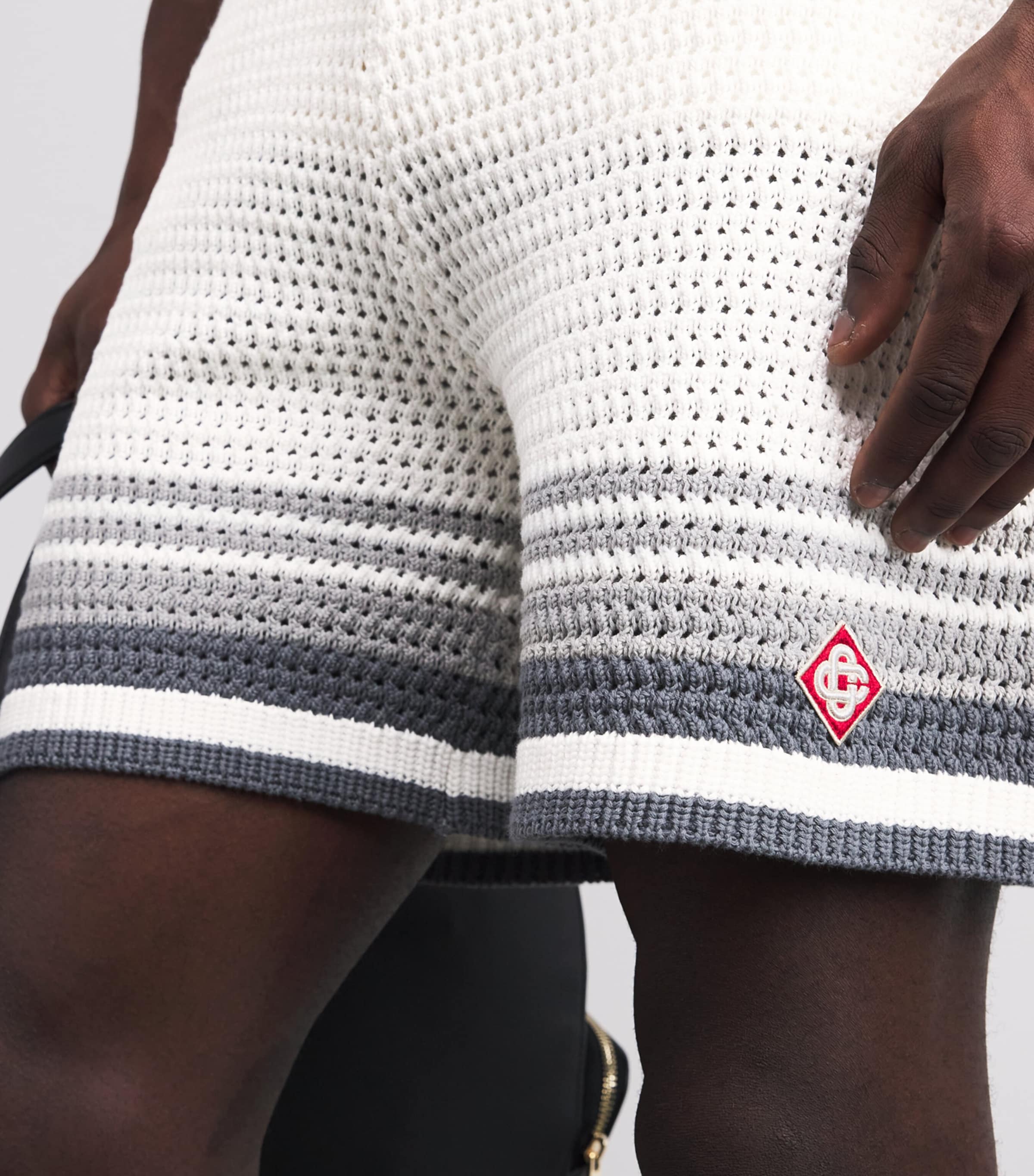 Crochet Tennis Shorts WHITE / GREY Image 6