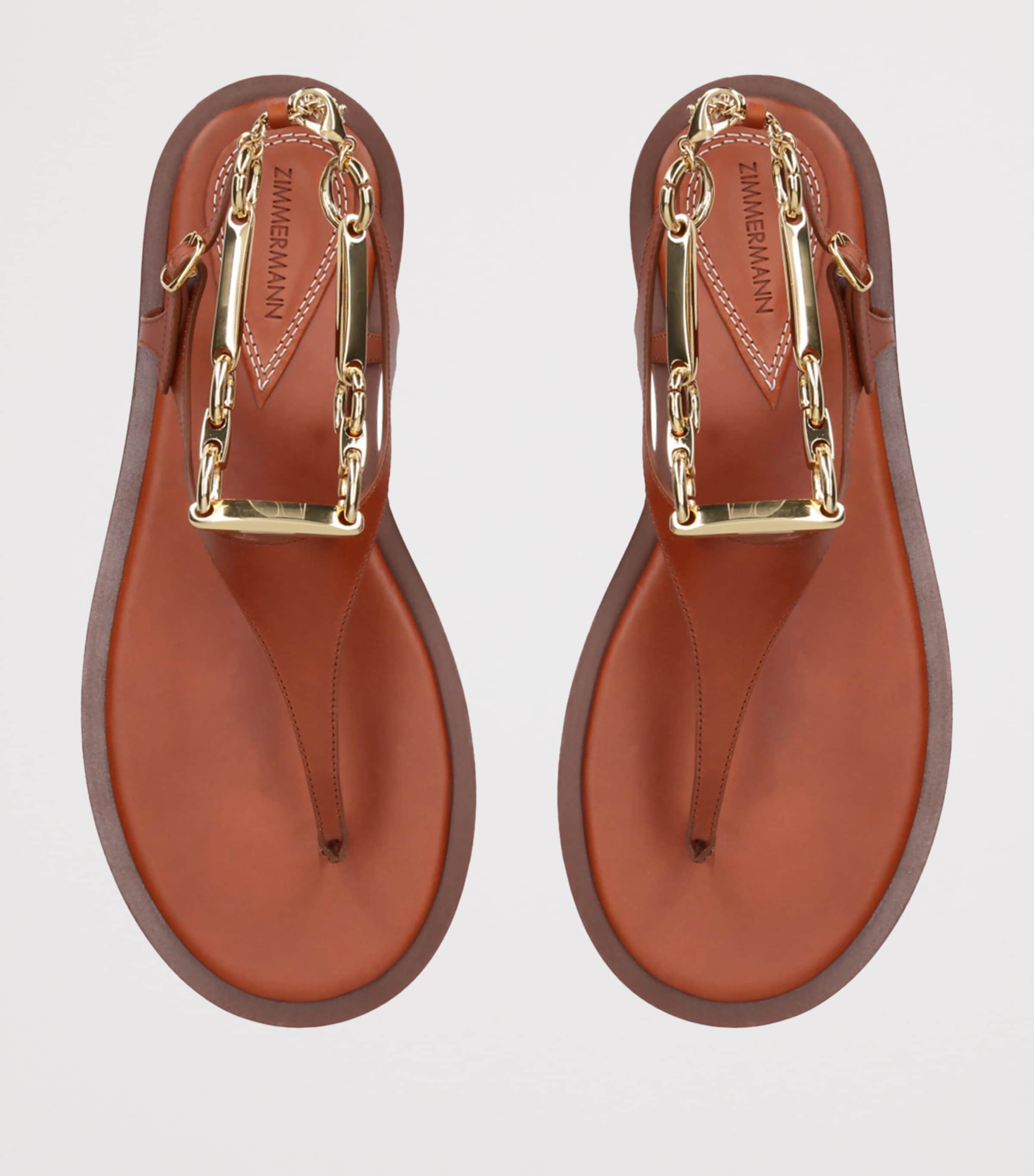 Zimmermann Leather Wild Sandals Brown Image 4