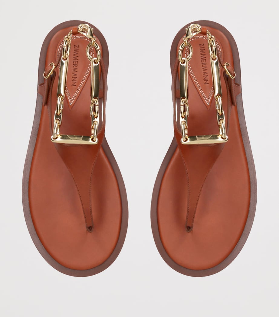 Zimmermann Leather Wild Sandals Brown Image 4