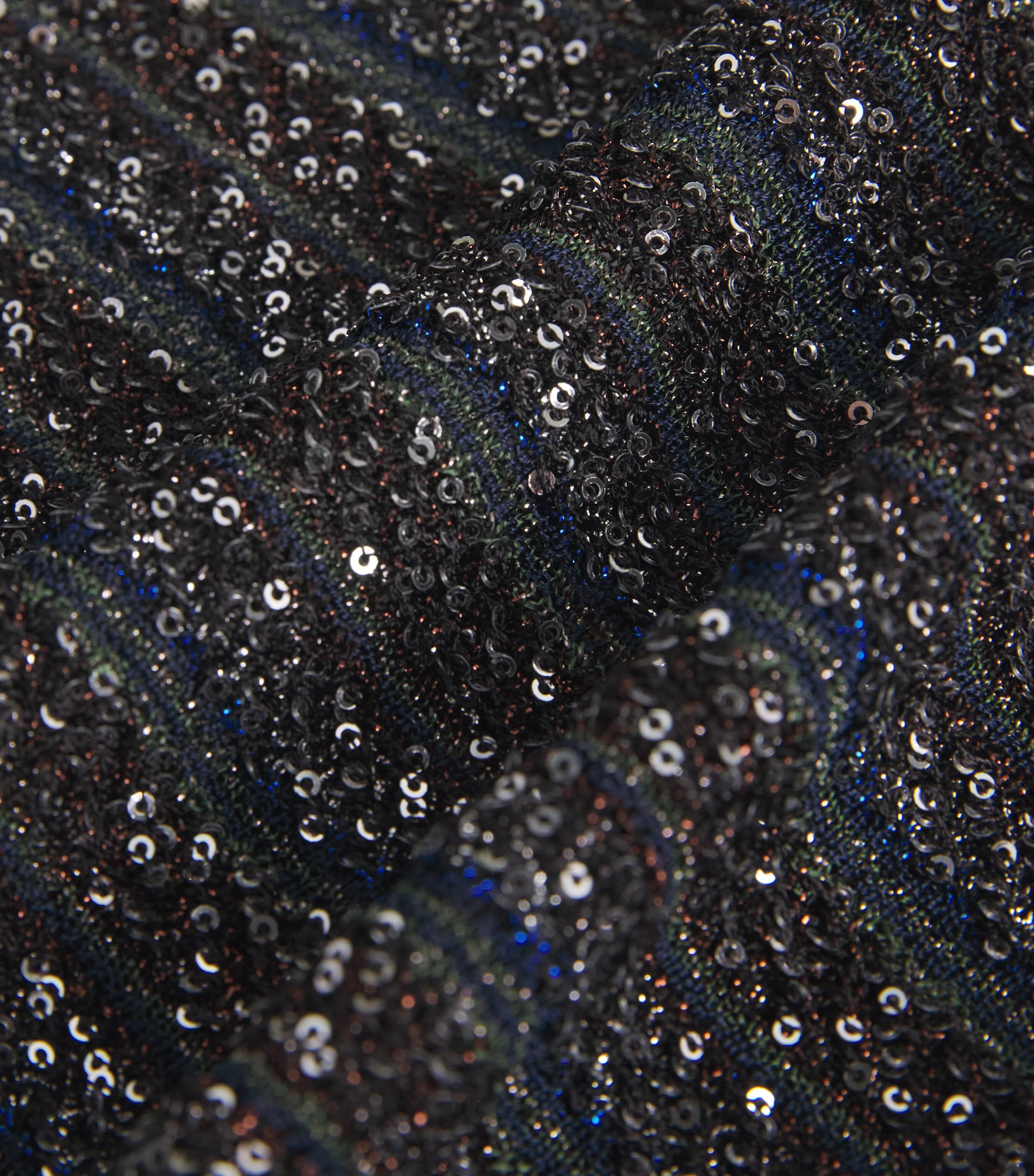 Missoni Womens Sequin Halterneck Top Smspd Black,bl & Grn Image 6