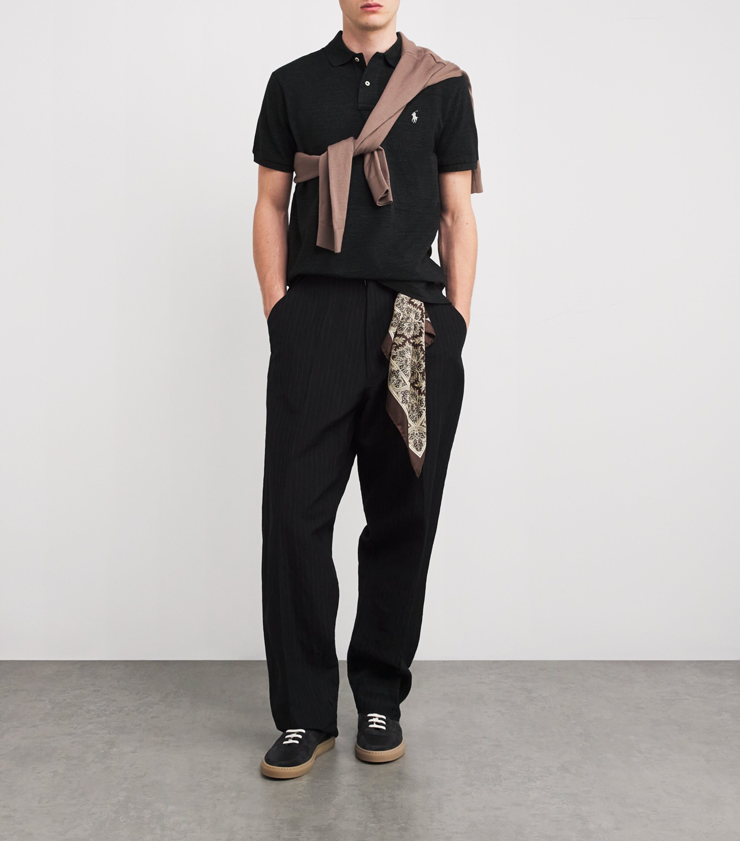 Cotton Mesh Custom-Fit Polo Shirt DK GREY Image 2