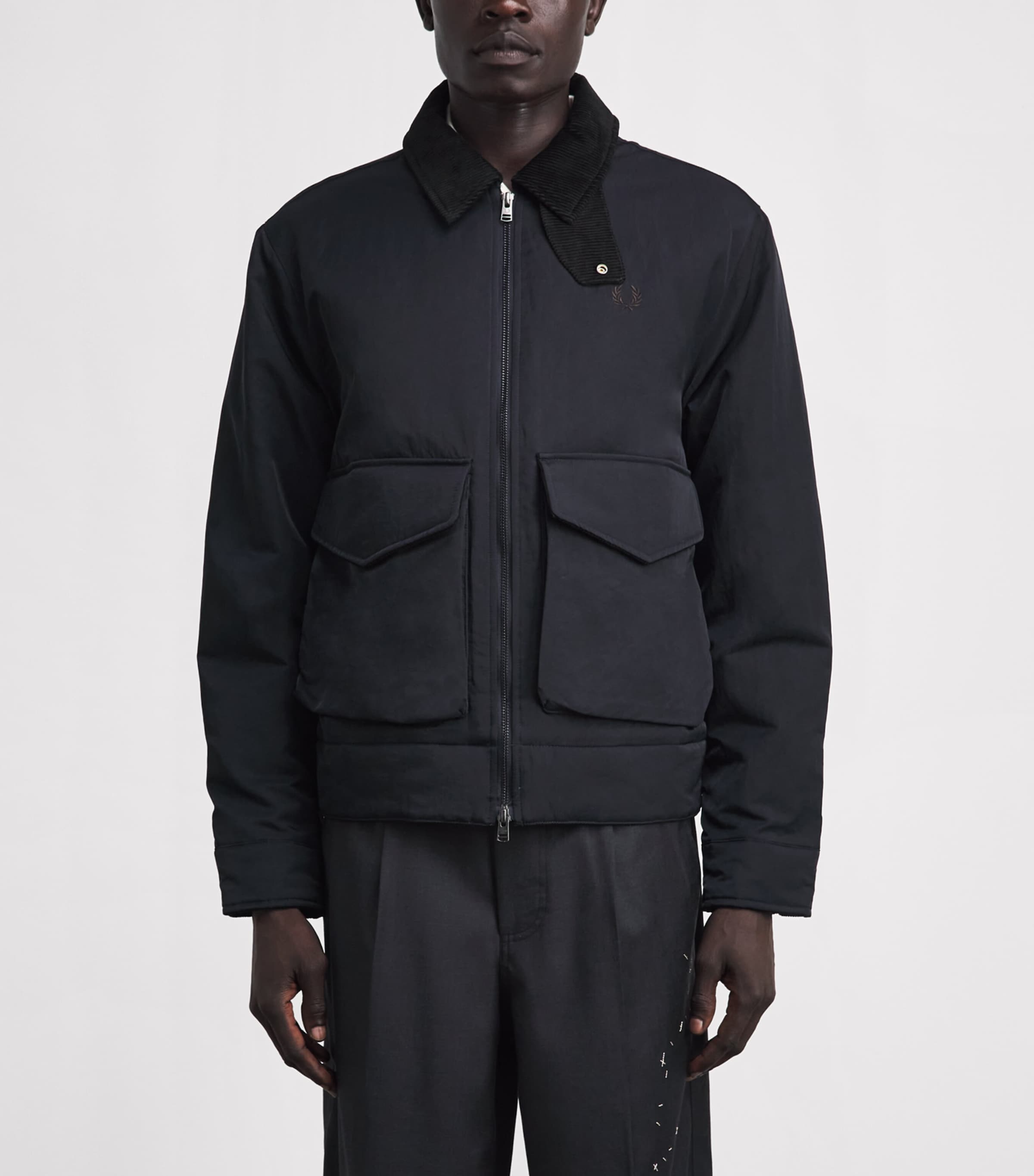 Fred Perry Mens Padded Caban Jacket Navy Image 4