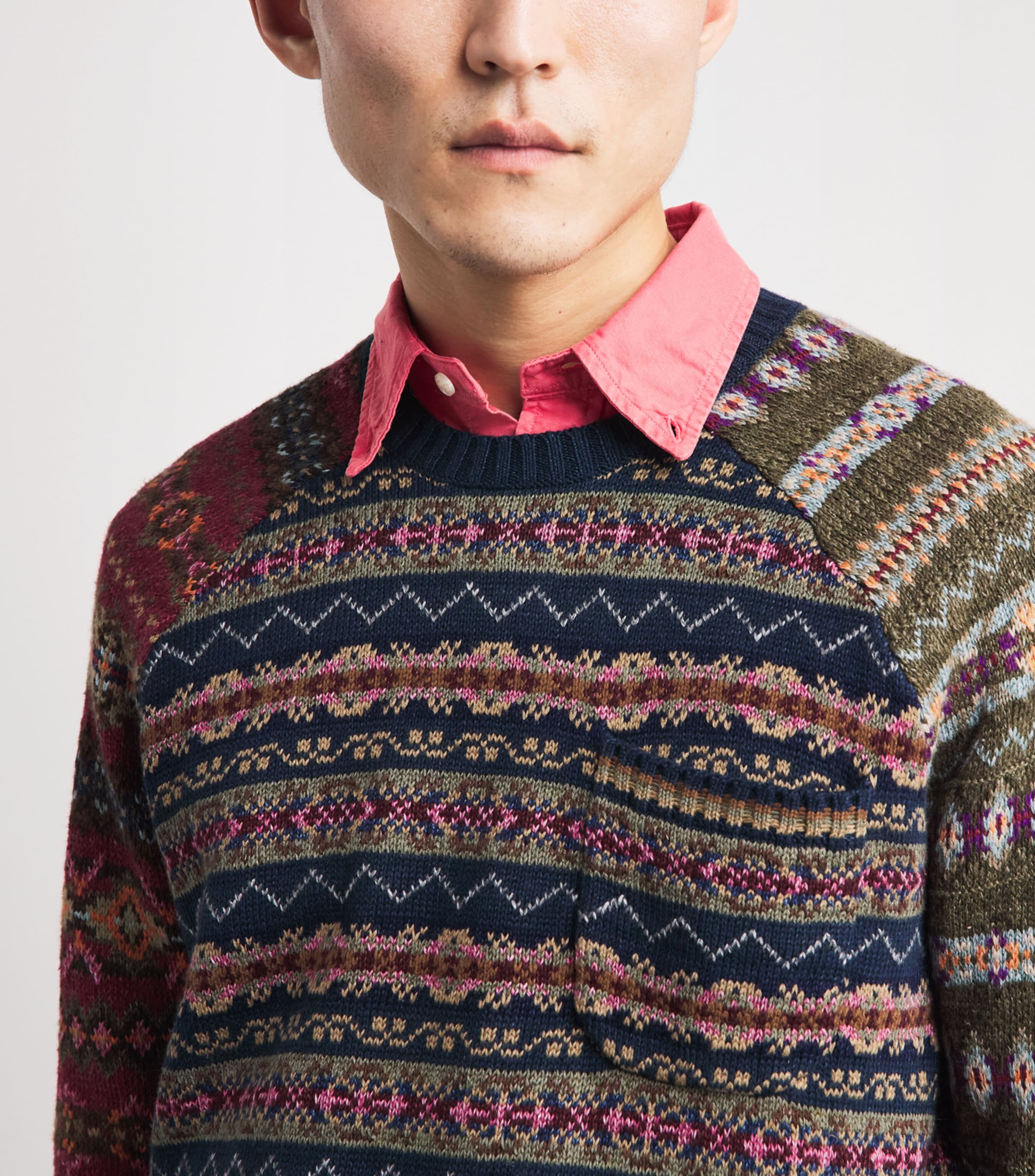 Polo Ralph Lauren Mens Linen-Cotton-Silk Fair Isle Sweater Image 3