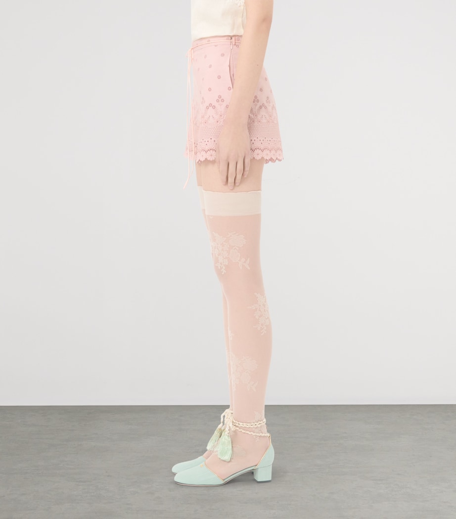 Valentino Womens Cotton Lace Shorts Image 3