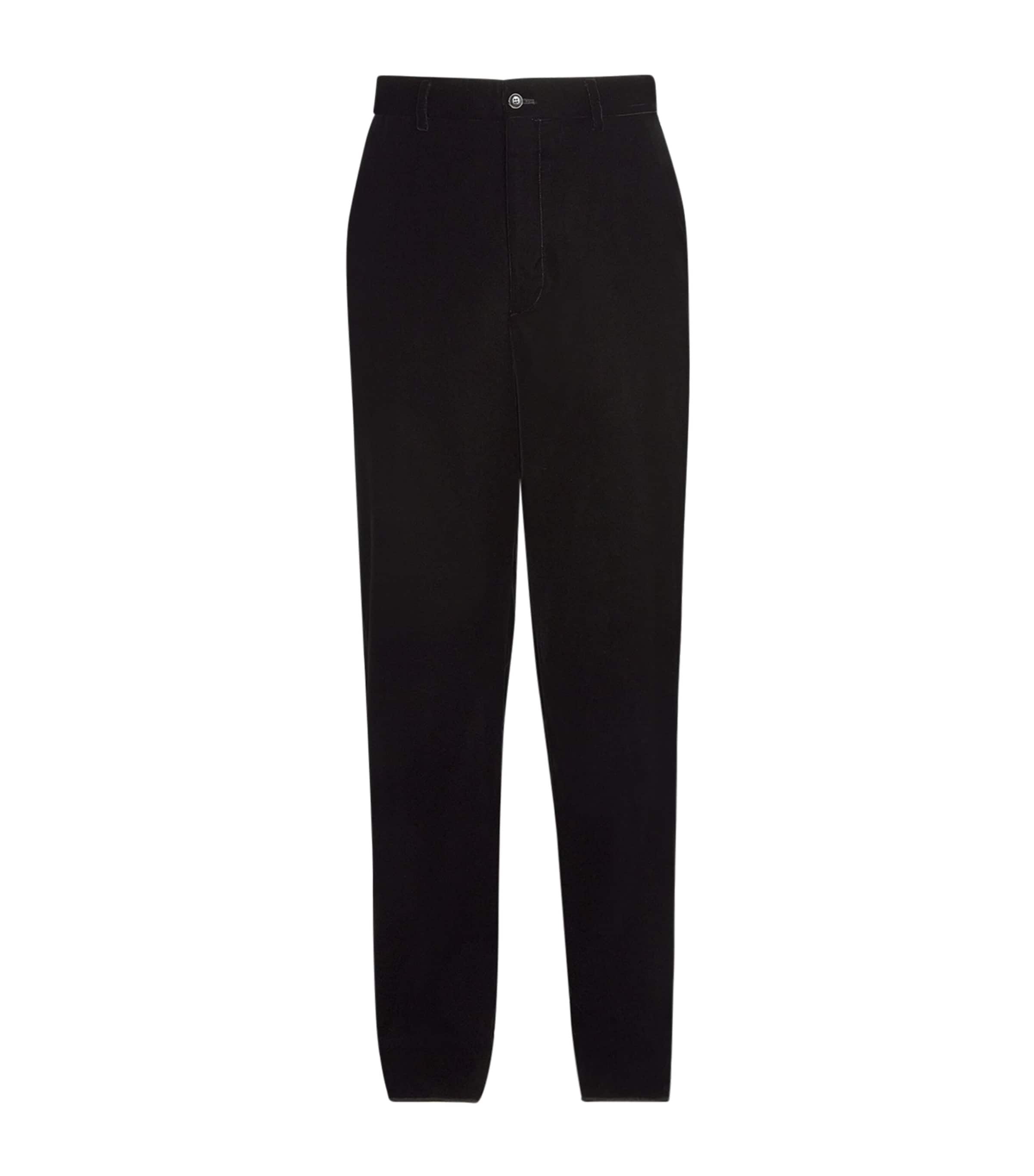 Giorgio Armani Luxurious Velvet Trousers In Black