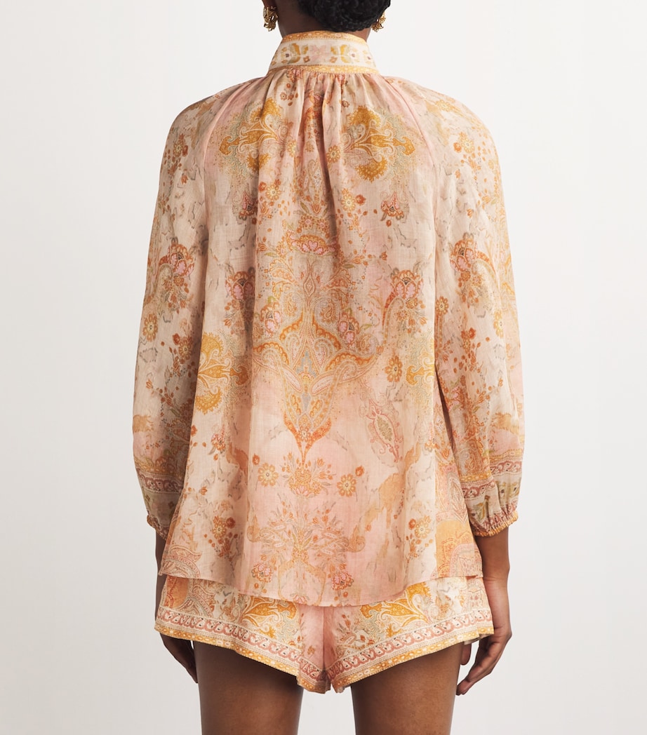 Ramie Acacia Billow Blouse CREAM/PINK MULTI Image 4