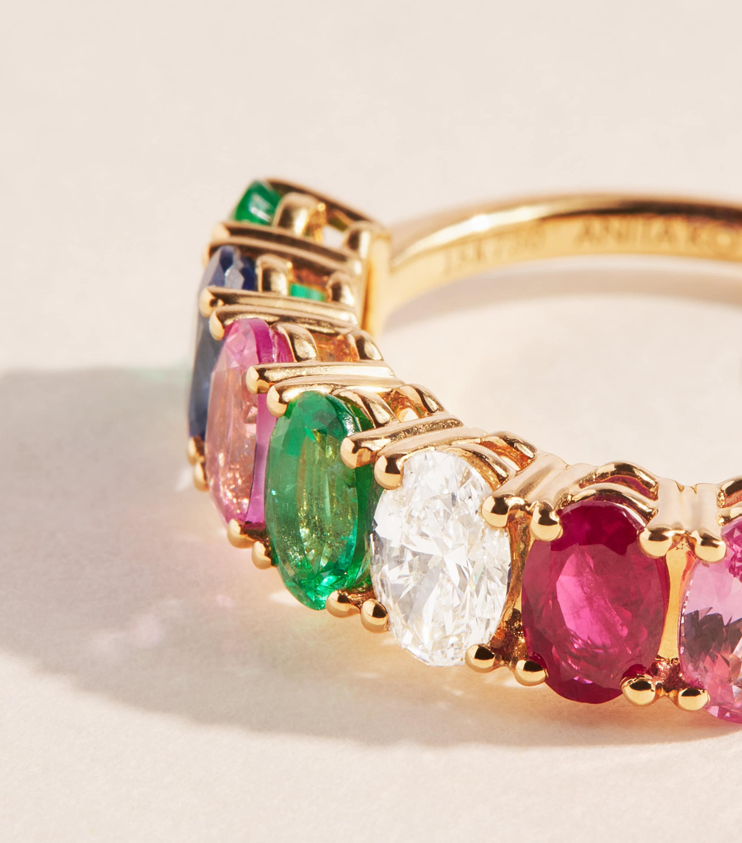Anita Ko Yellow Gold, Diamond, Emerald, Ruby and Sapphire Ring Yellow Gold Image 4