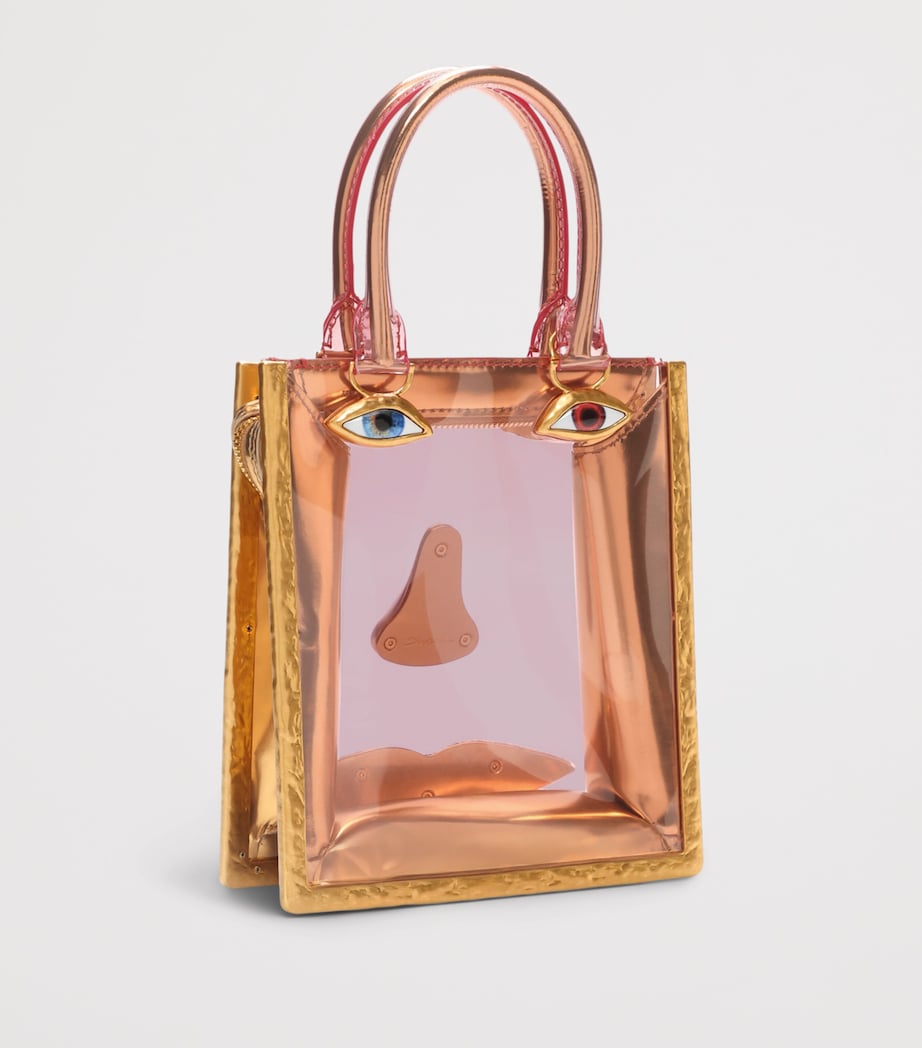 Schiaparelli Mini Vinyl Face Top-Handle Bag Gold/pink Image 4