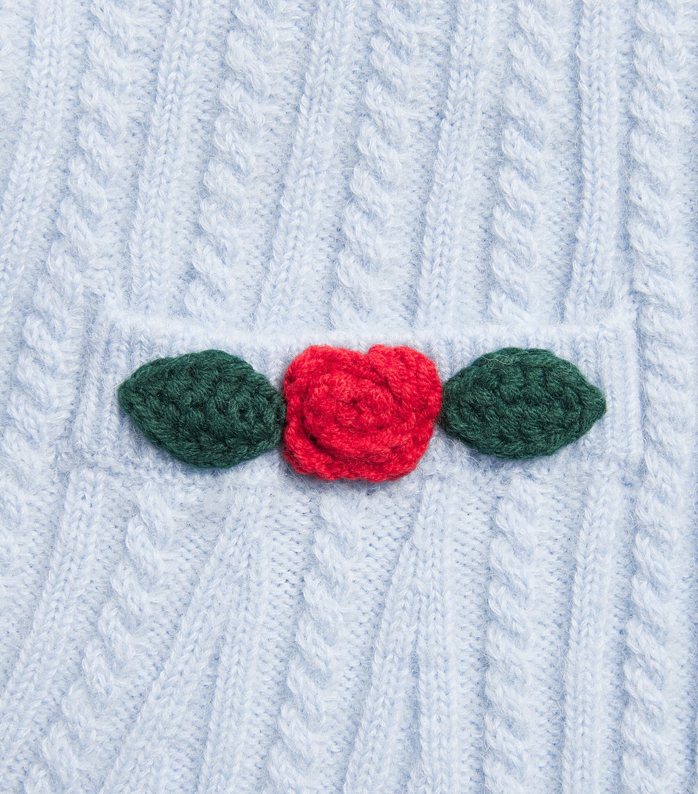 Self-Portrait Kids Cable-Knit Rose-Detail Skirt (3-12 Years) Blue Image 2
