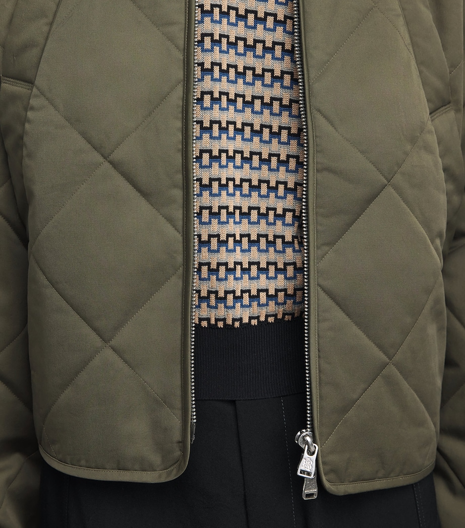 about:blank Mens Cotton Diamond Quilted Jacket Sage Image 3