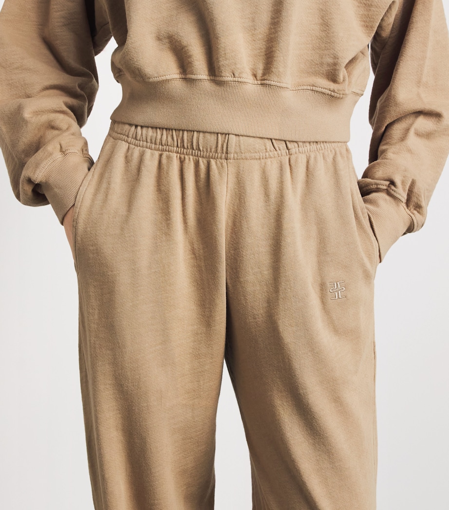 ÉTERNE Womens Cotton Boyfriend-Pocket Sweatpants Taupe Image 3