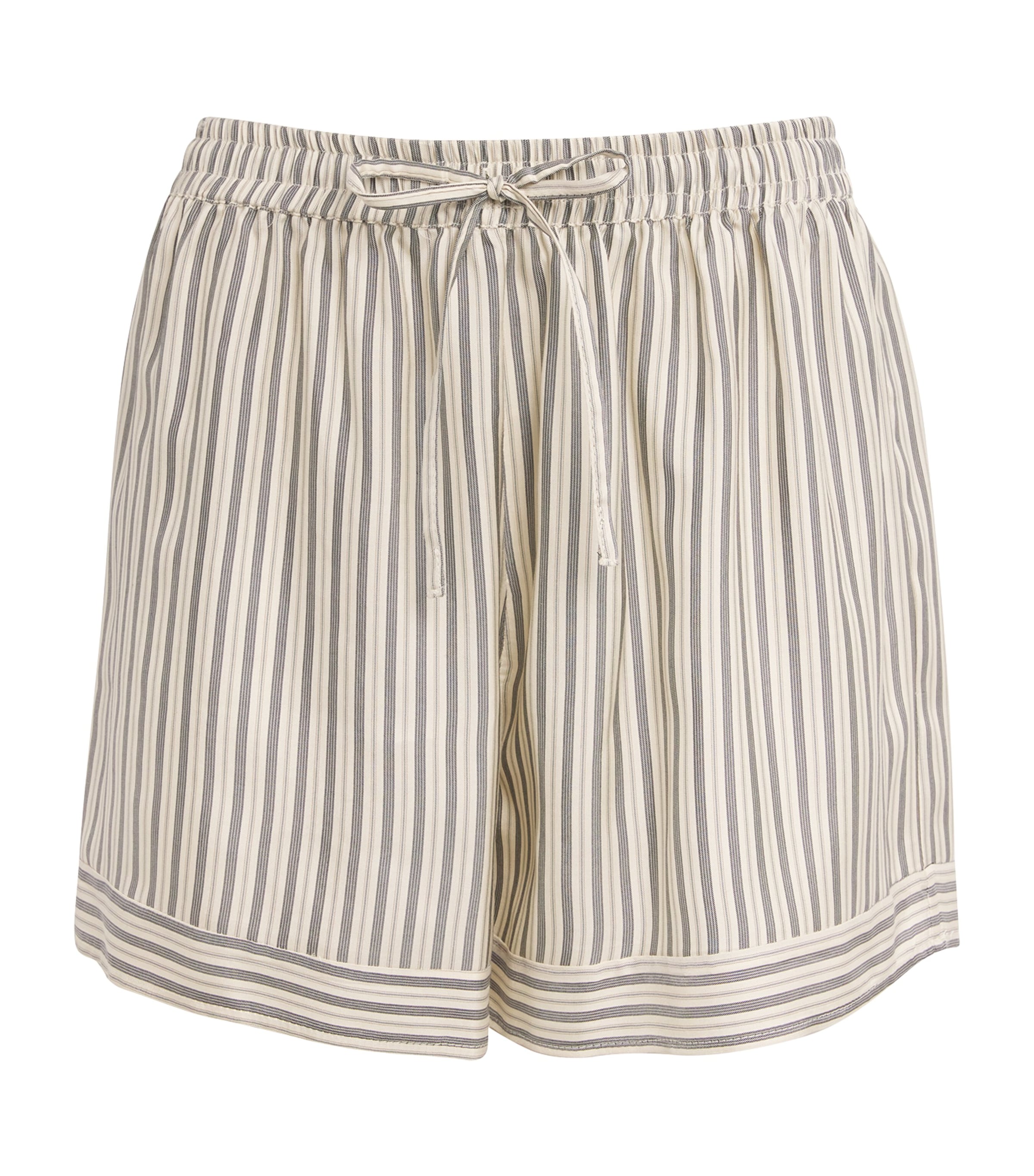 Shop Le Kasha Silk Striped Wensu Shorts