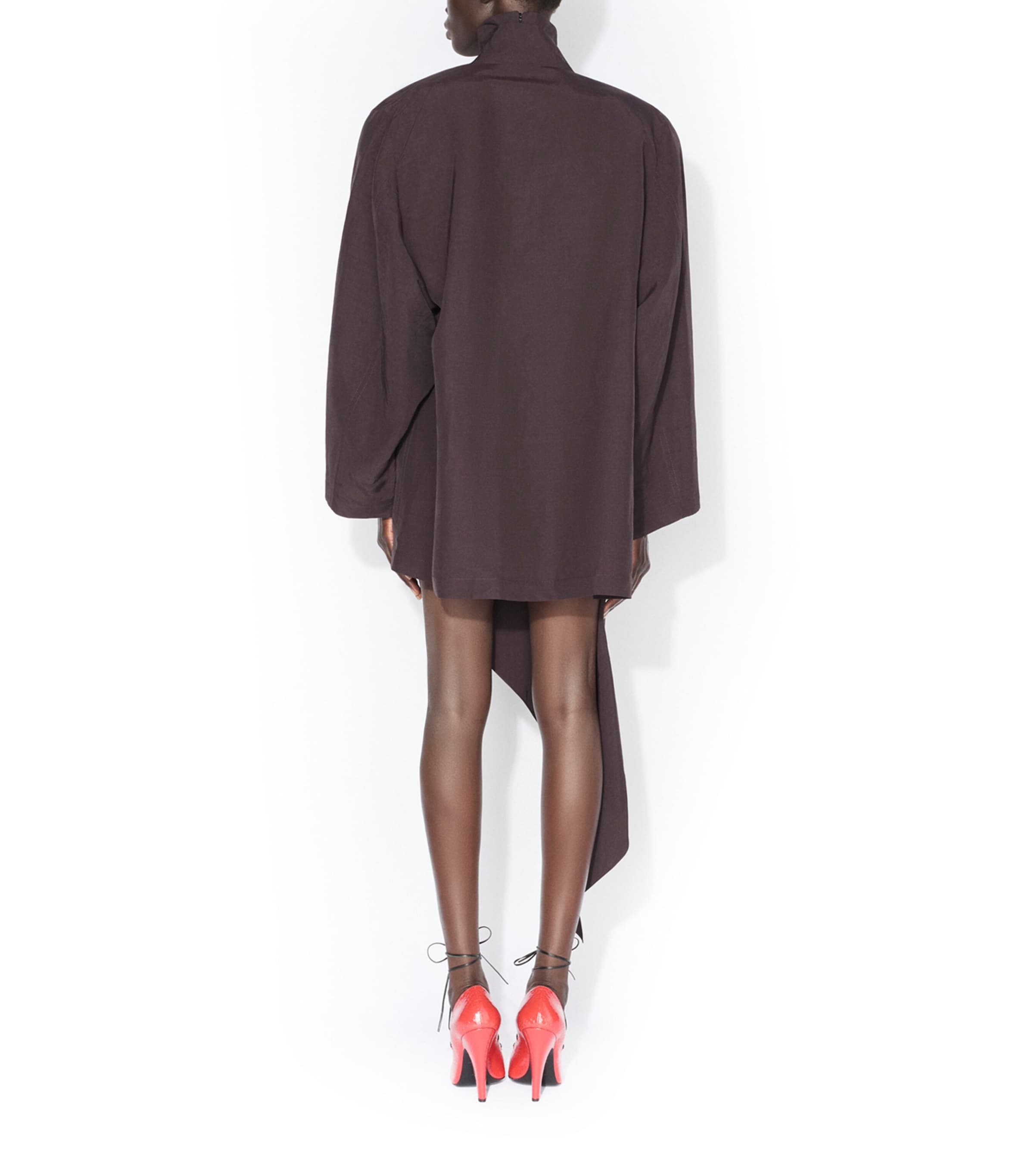 Alaïa Womens Paper-Blend Sleeveless Top Aubergine Image 3
