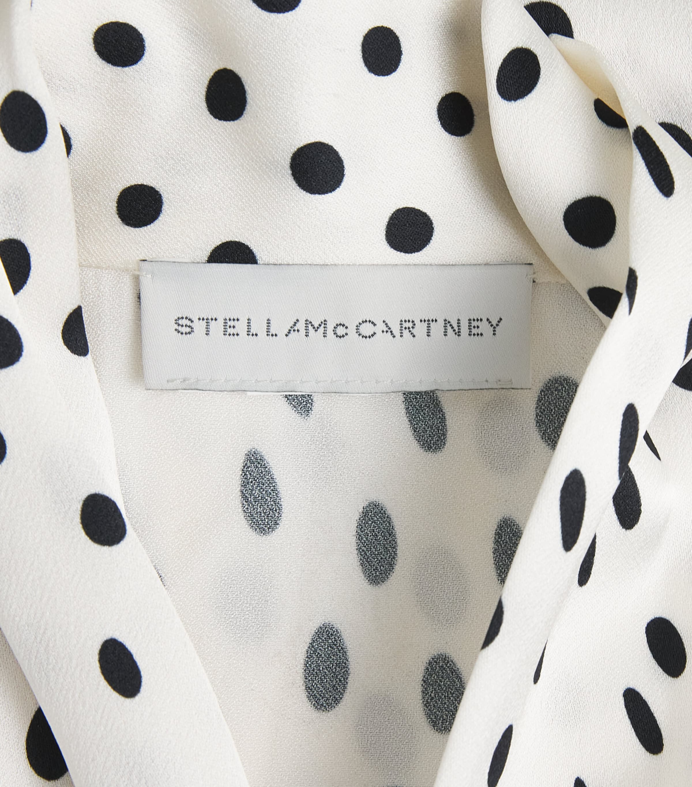Stella McCartney Womens Satin Polka-Dot Blouse White/black Image 6