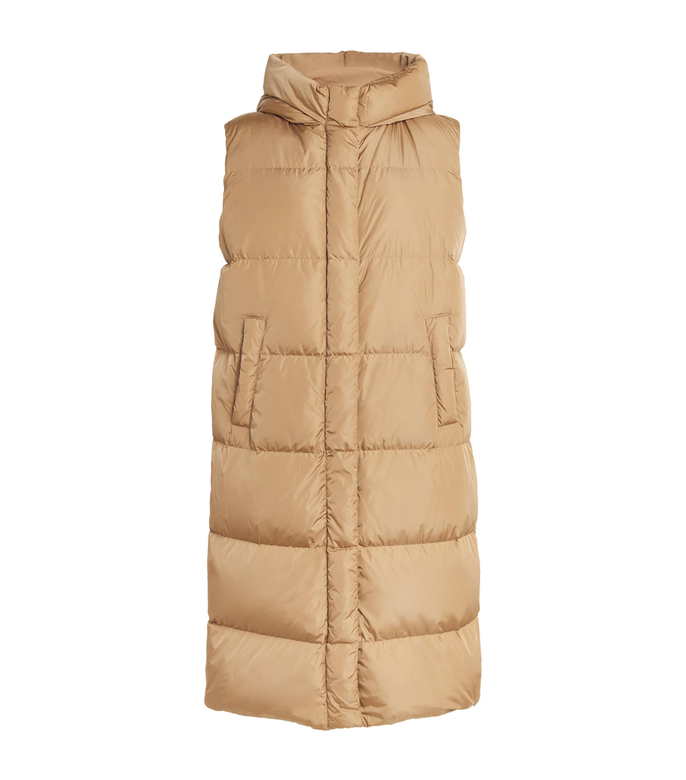 Shop Weekend Max Mara Down-filled Water-repellent Gilet In Beige