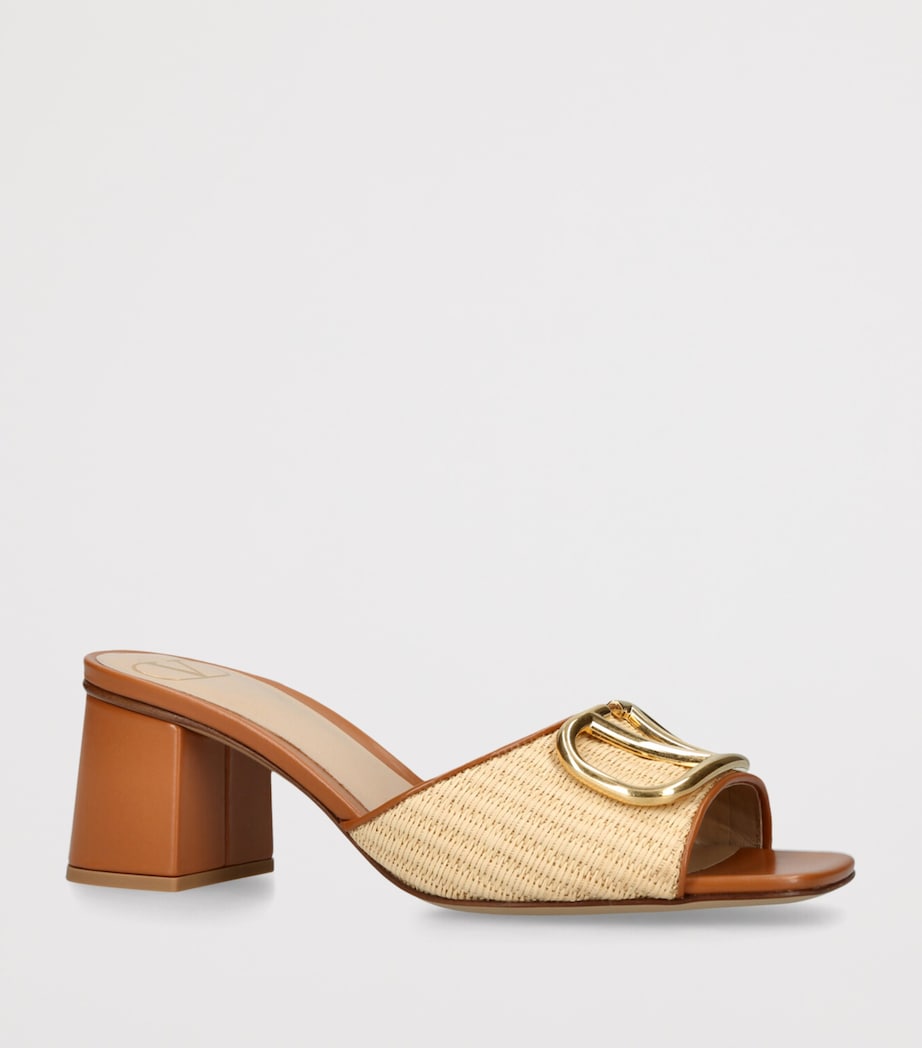 Valentino Garavani Raffia VLogo Mules 60 Beige Oth Image 3