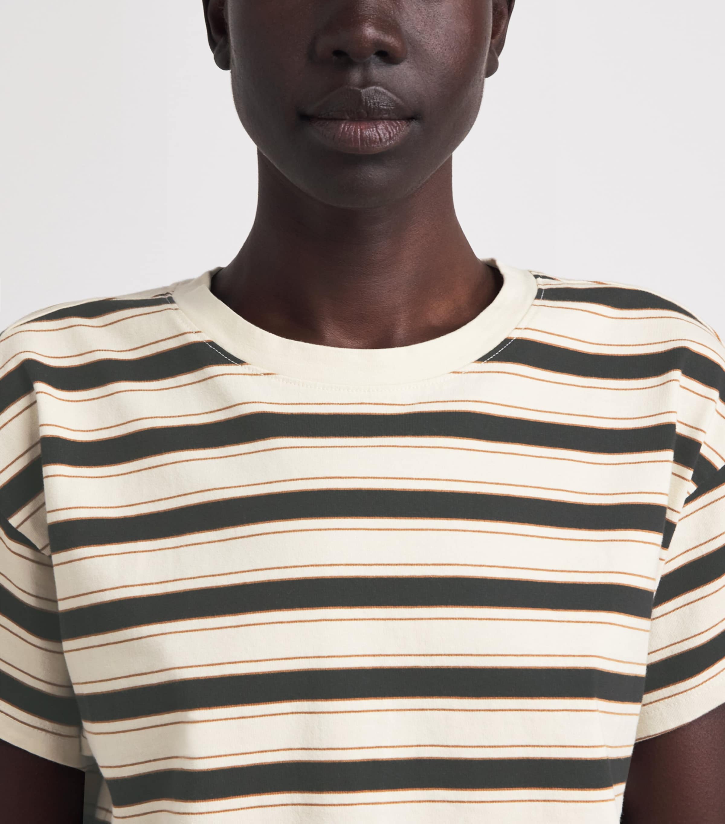 Rag & Bone Womens Cotton Stripe Kelly T-Shirt Creammulti Image 3