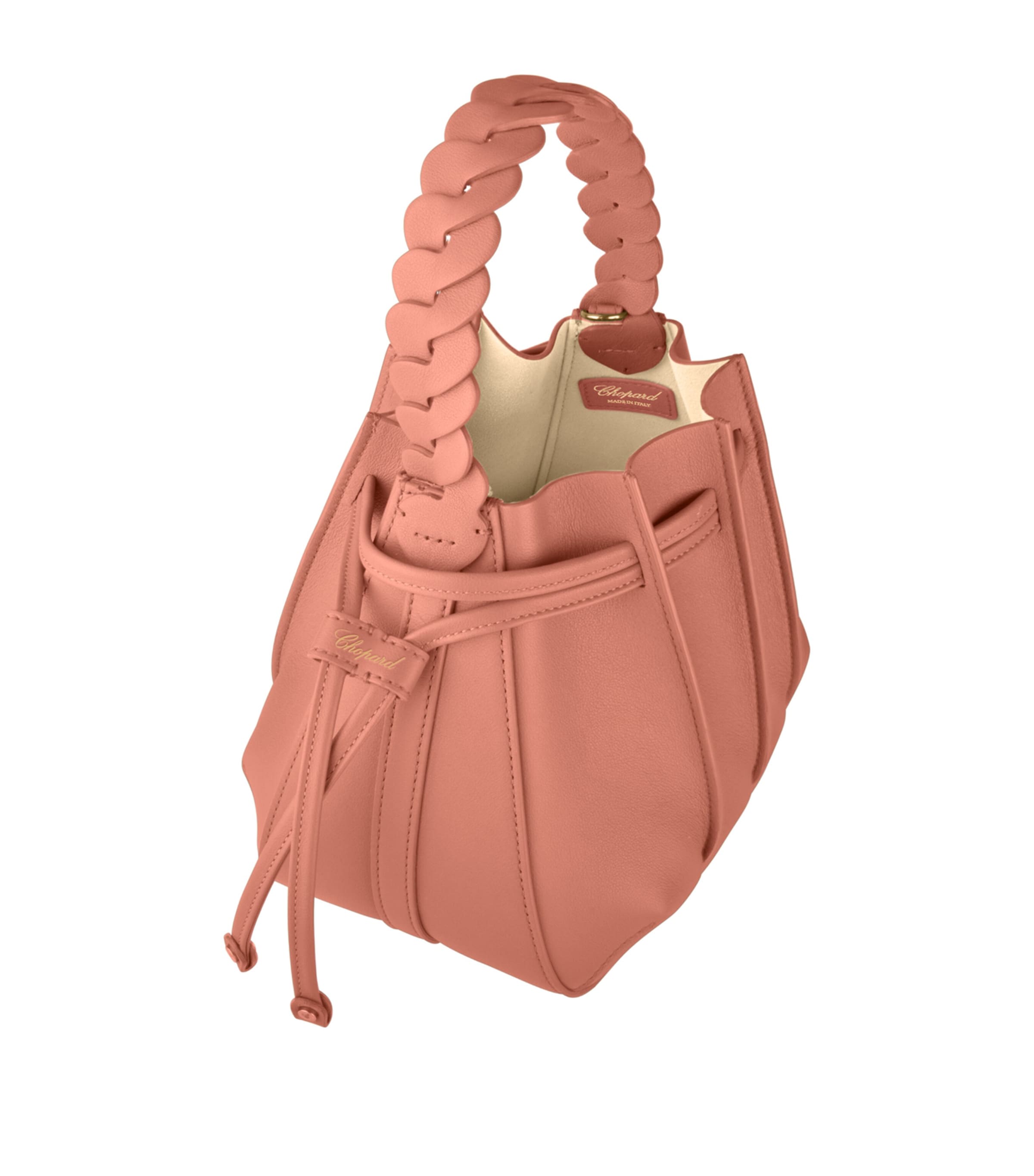 Mini Leather Gem Bucket Bag PEACH Image 4