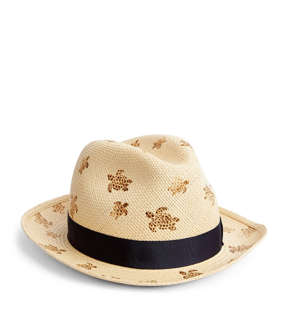 x Borsalino Turtle Print Straw Hat SABLE Image 2