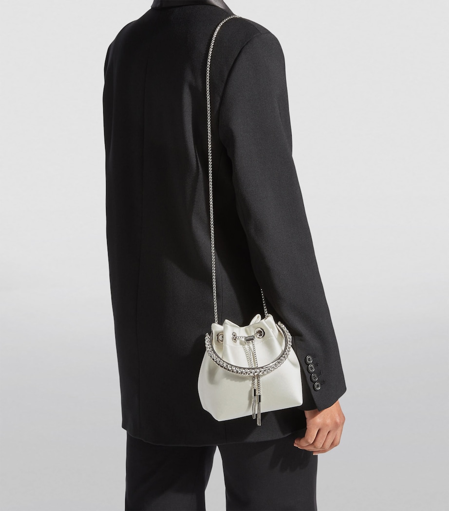 Satin Bon Bon Top-Handle Bag IVORY/CRYSTAL Image 5