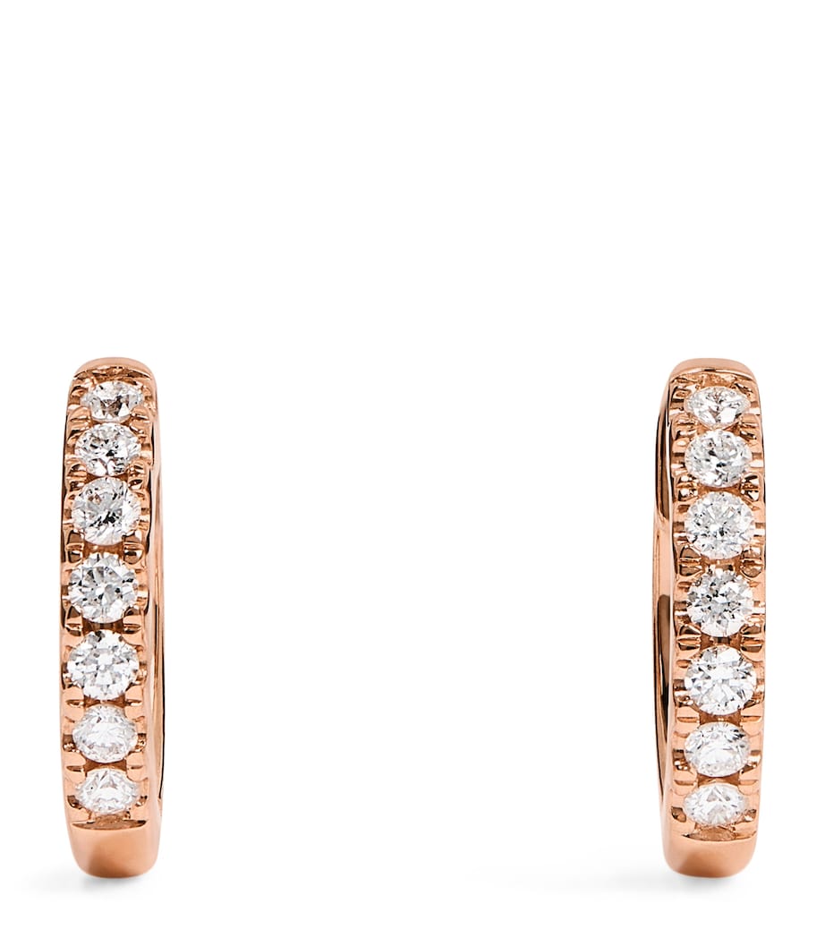 Rose Gold and Diamond Huggie Earrings (0.20ctw) ROSE GOLD Image 1