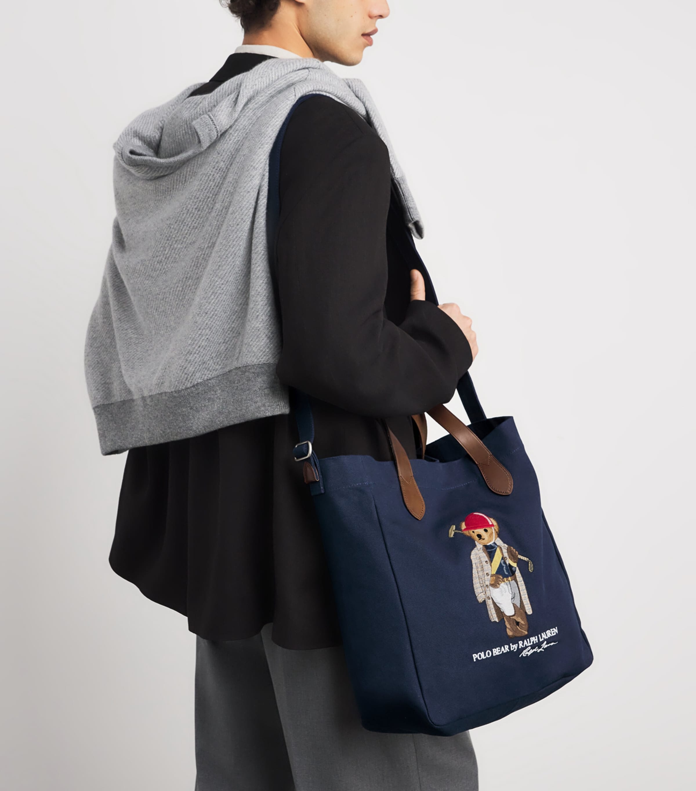 Canvas Polo Bear Tote Bag NEWPORT NAVY Image 2