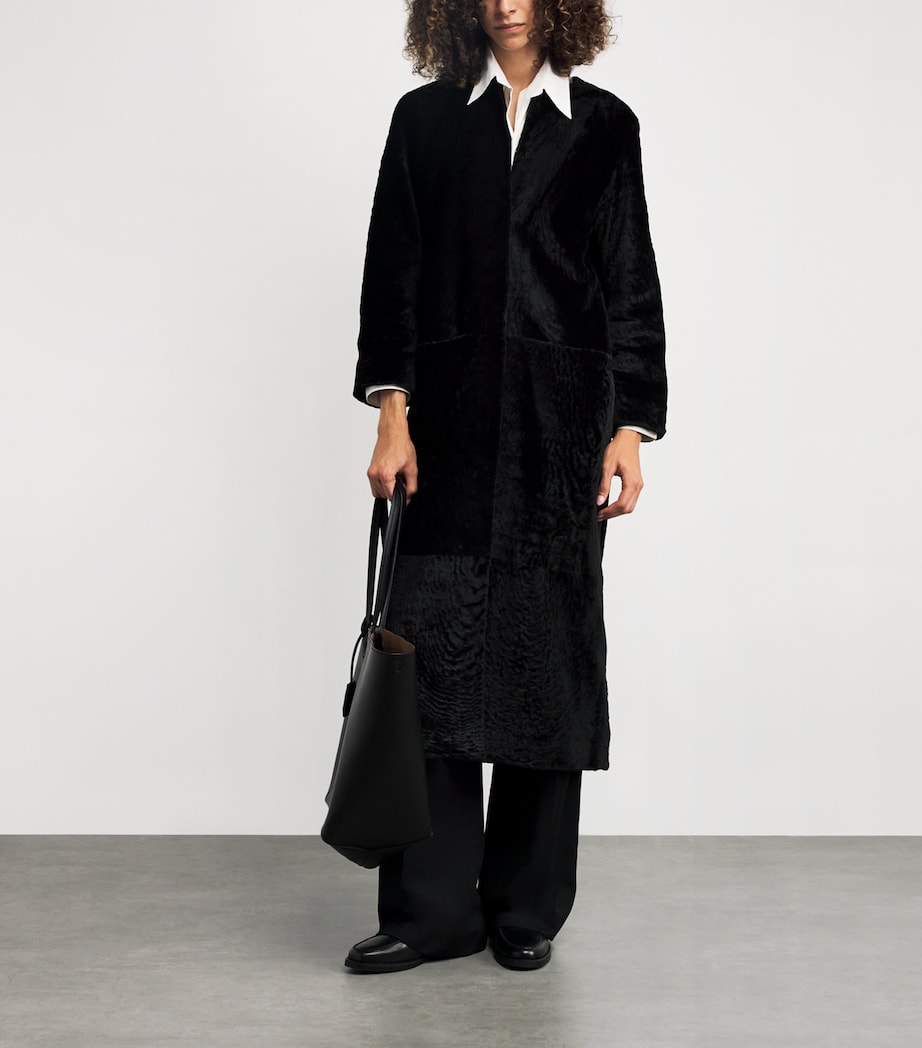 Sheepskin Shearling Ora Coat BLACK Image 2