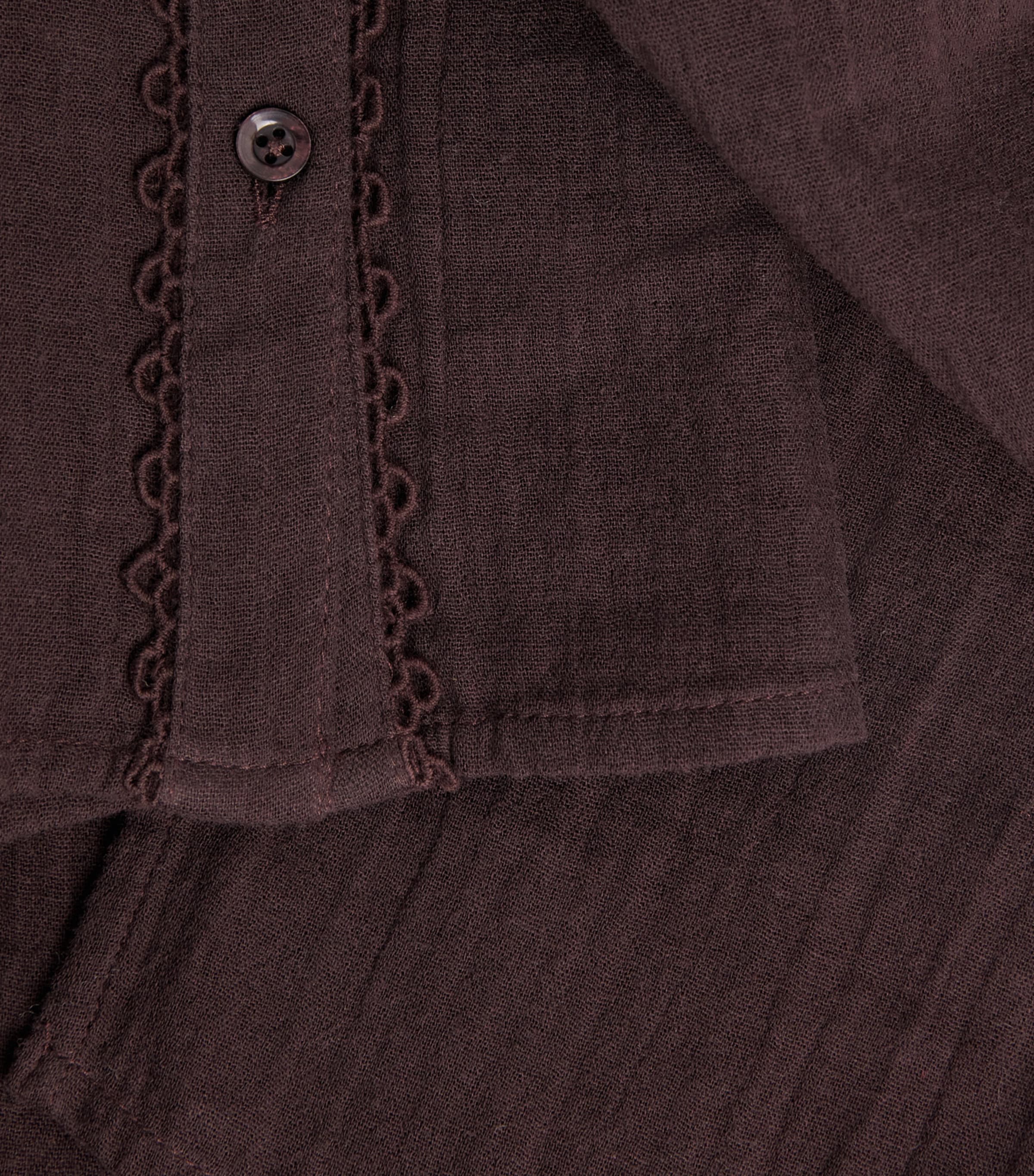 ME+EM Womens Cotton Cheesecloth Blouse Ganache Brown Image 6