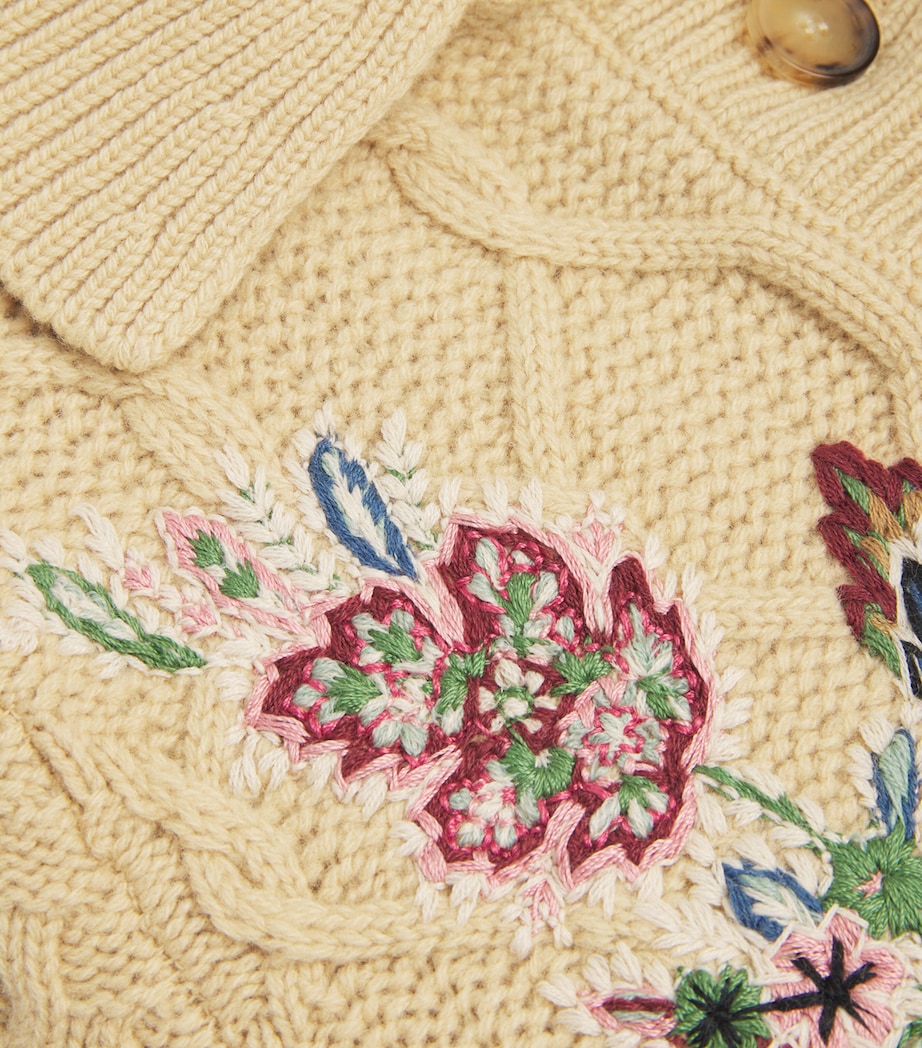 Wool-Cashmere Embroidered Cardigan M3791 Image 5