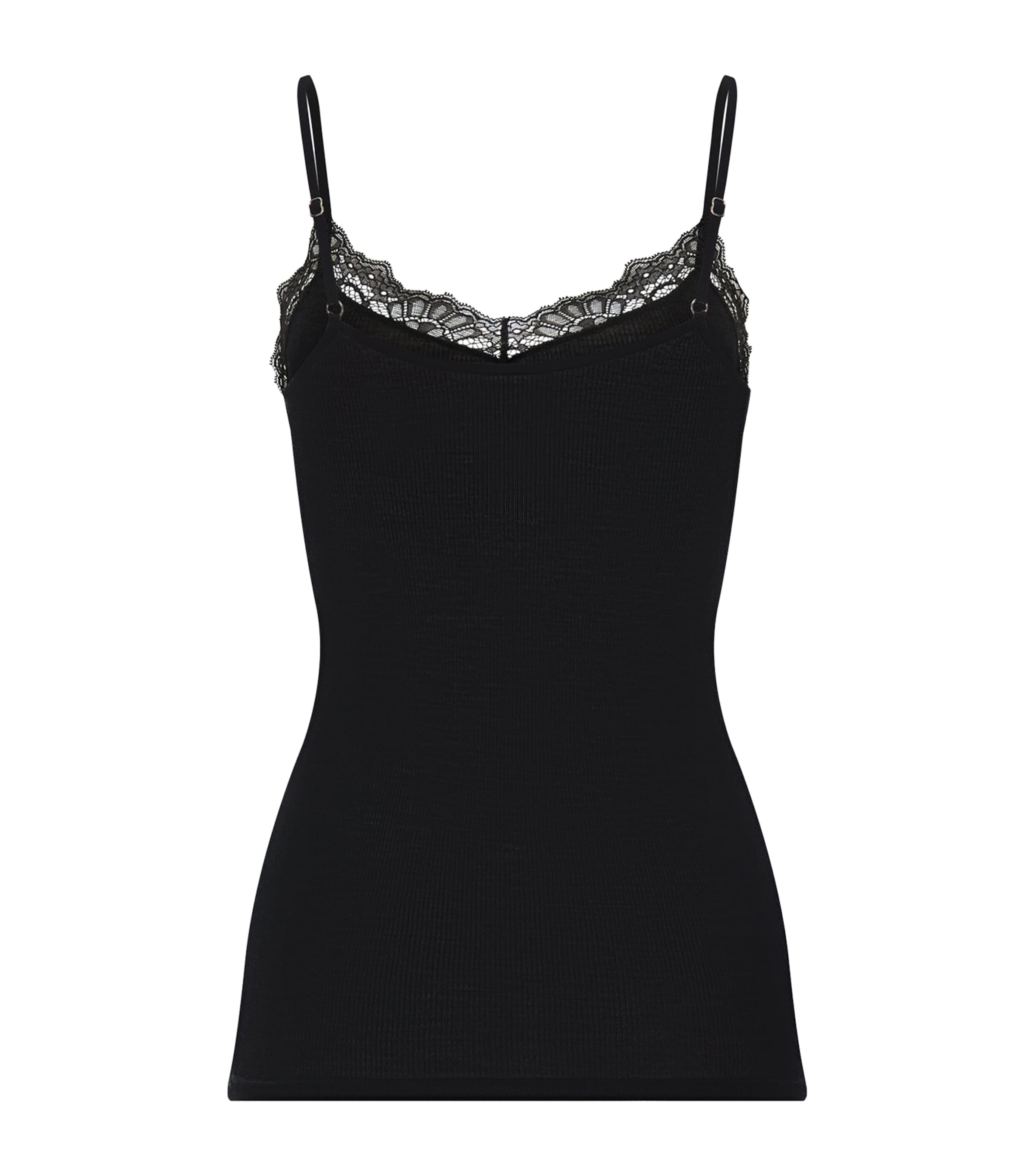 Hanro Womens Wool-Silk Cami Top Black Image 3