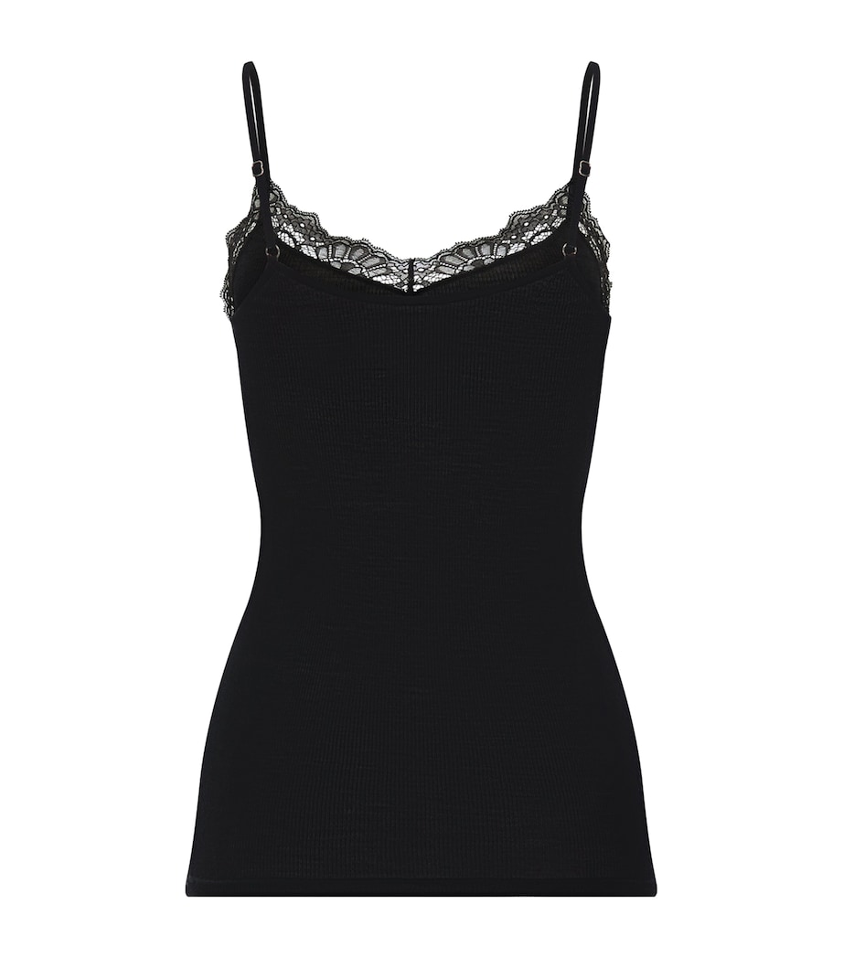 Hanro Womens Wool-Silk Cami Top Black Image 3