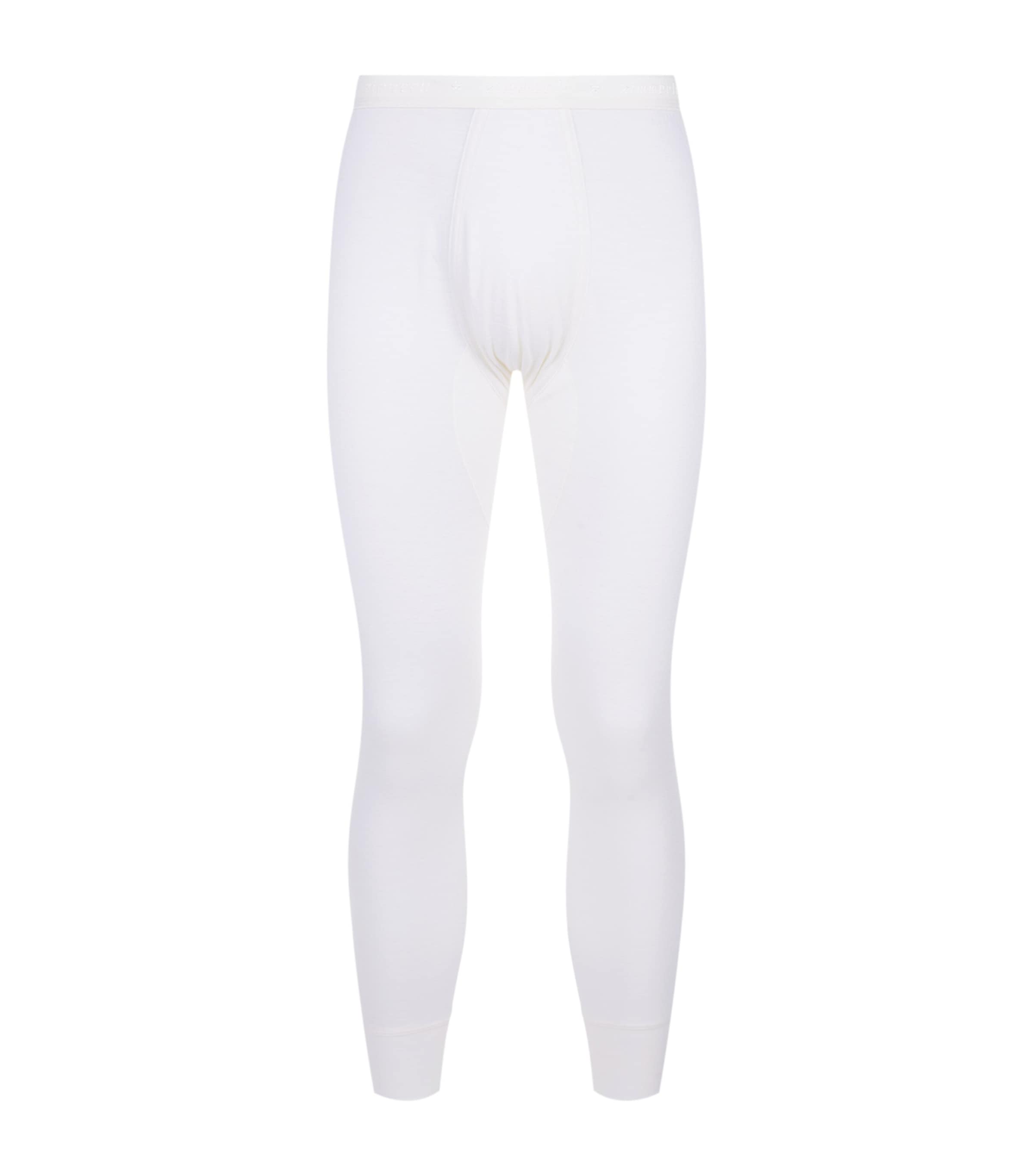 Shop Zimmerli Wool And Silk Long Johns In Ivory