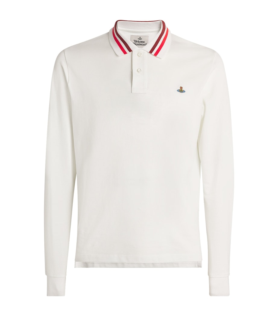 Vivienne Westwood Mens Cotton Orb Polo Shirt White Image 1