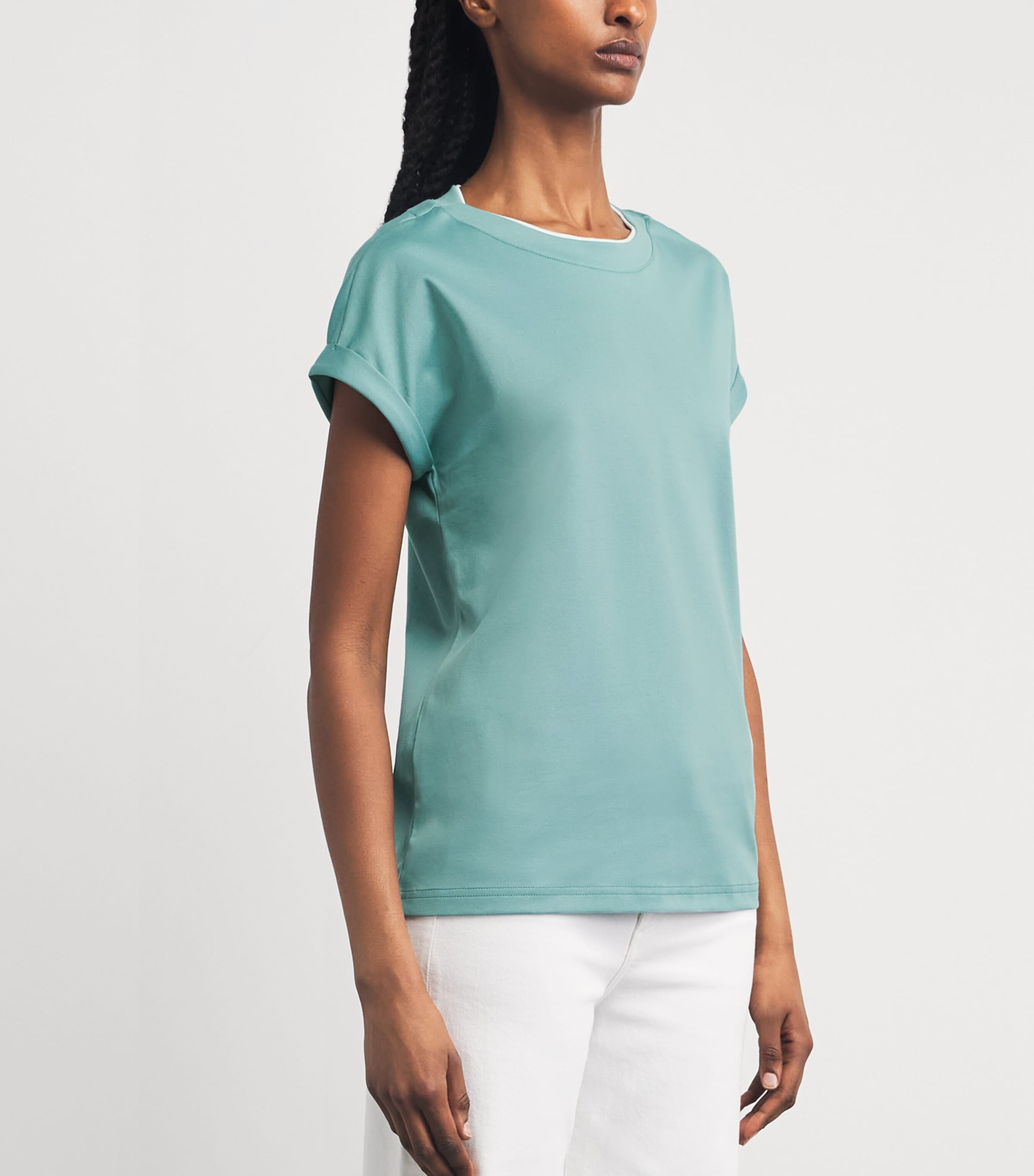 Eleventy Womens Cotton T-Shirt Giada, Bianco Image 4