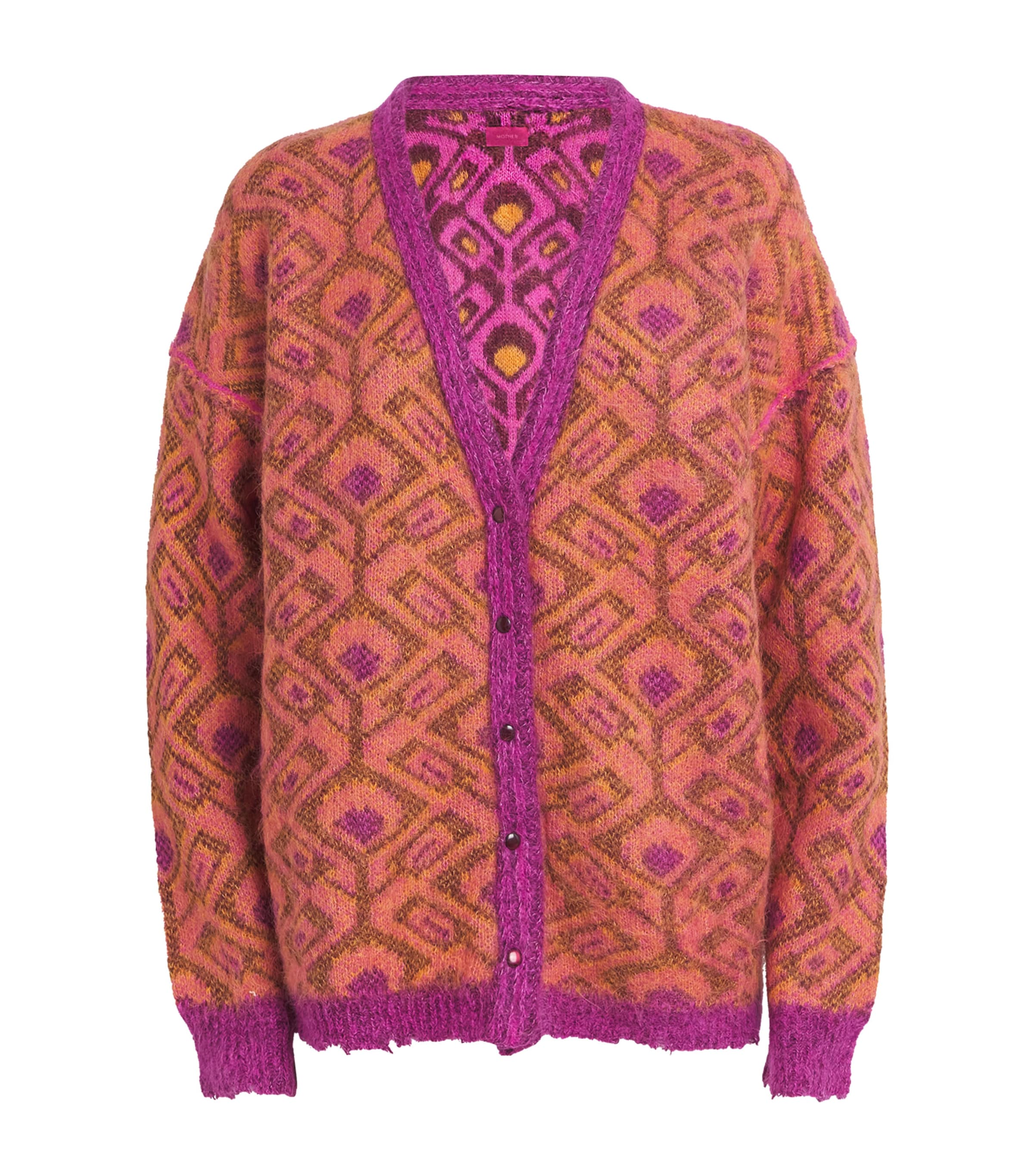 Mother The Double Face Cardigan In Orange