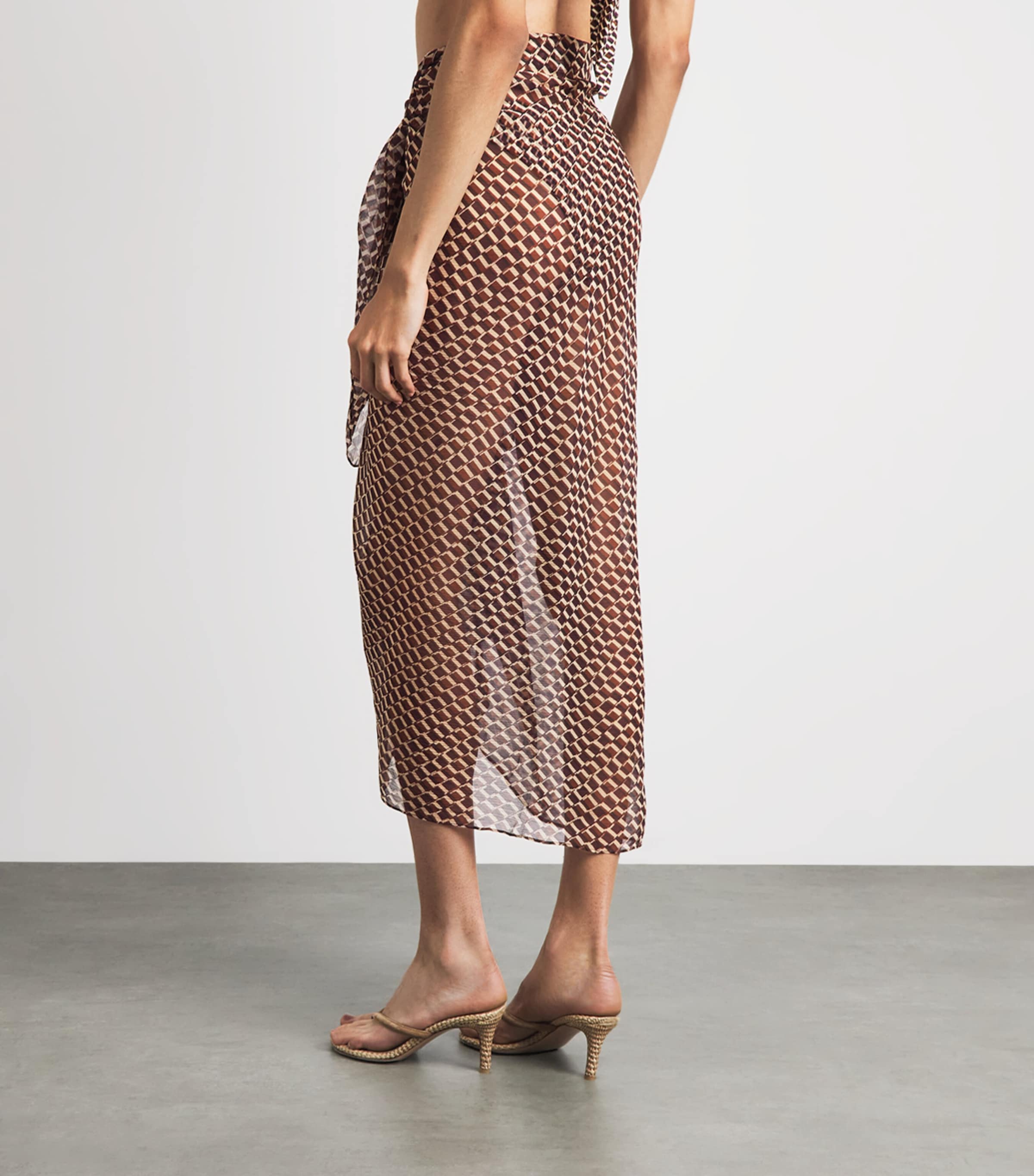 AWAY THAT DAY Womens Santorini Sarong Vintage Geo Print Image 5
