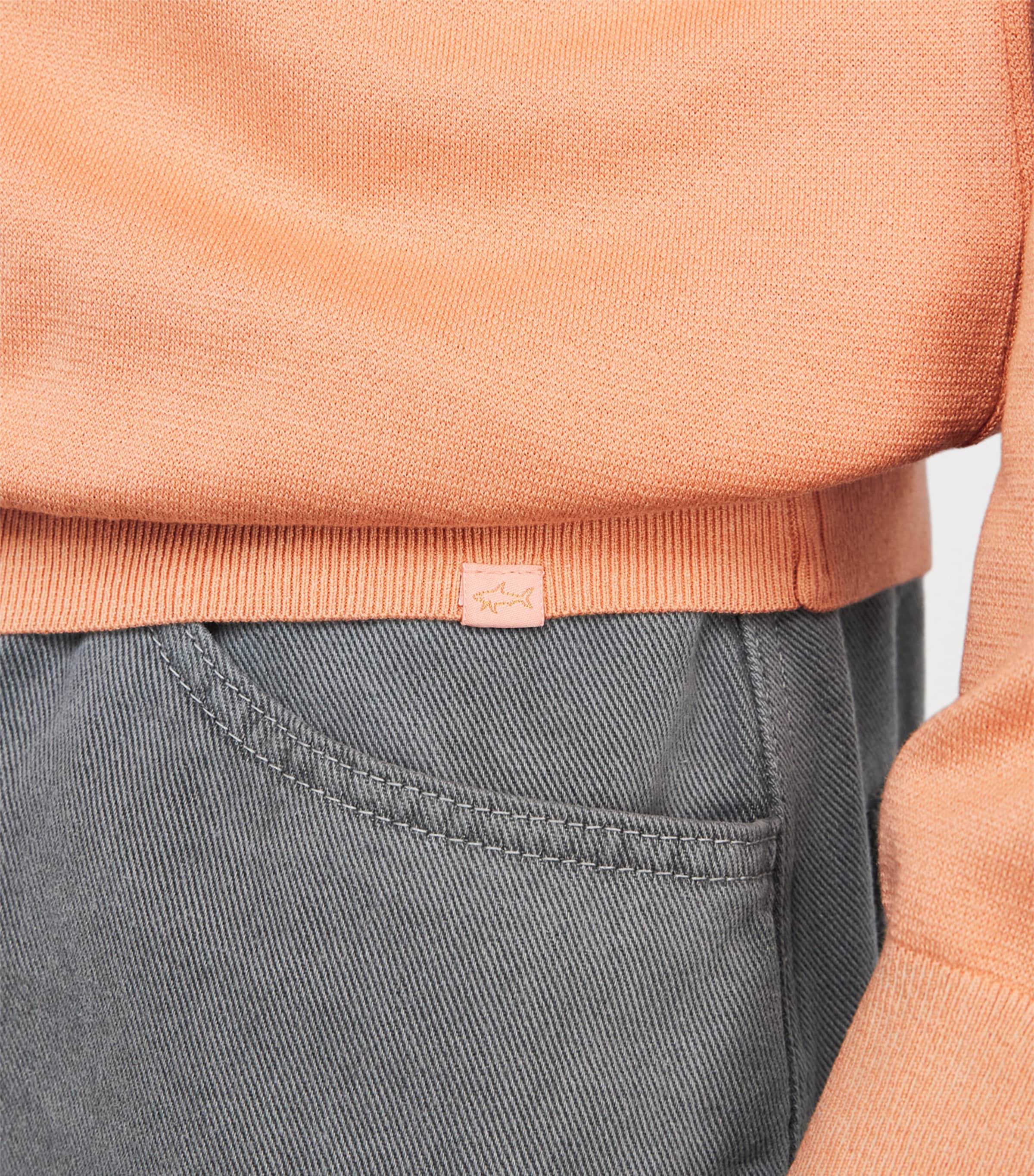 Silk-Cotton Knit Sweater 231  ORANGE Image 6